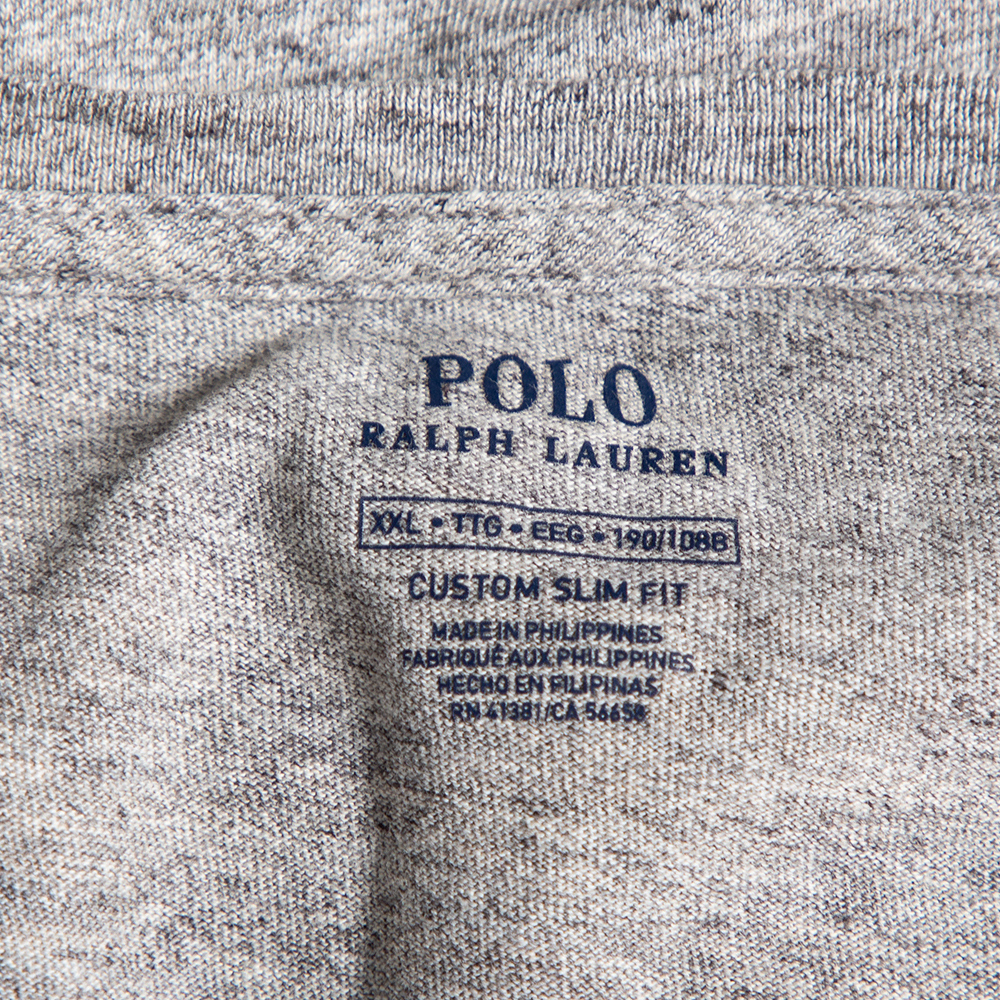 Polo Ralph Lauren Grey Cotton Custom Slim Fit T-Shirt XXL