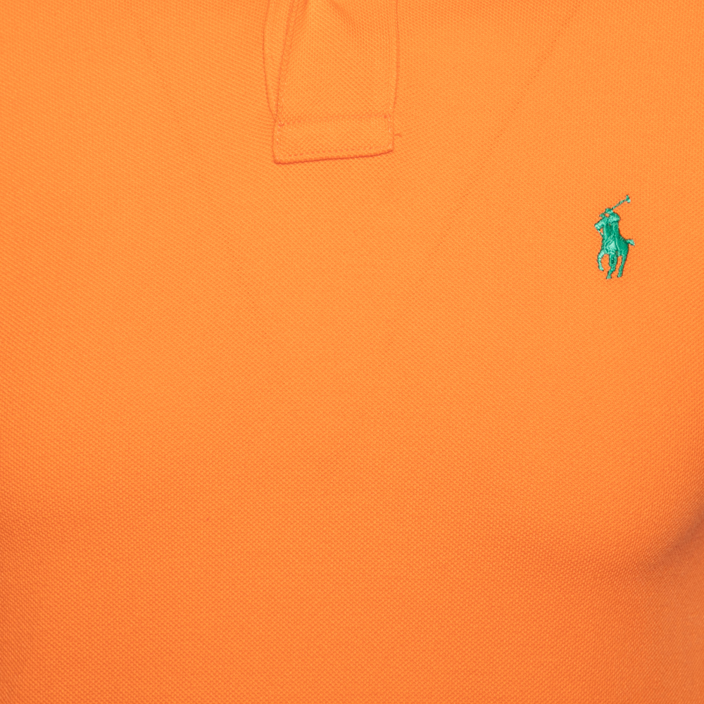 Polo Ralph Lauren Orange Cotton Piqué Polo T-Shirt S