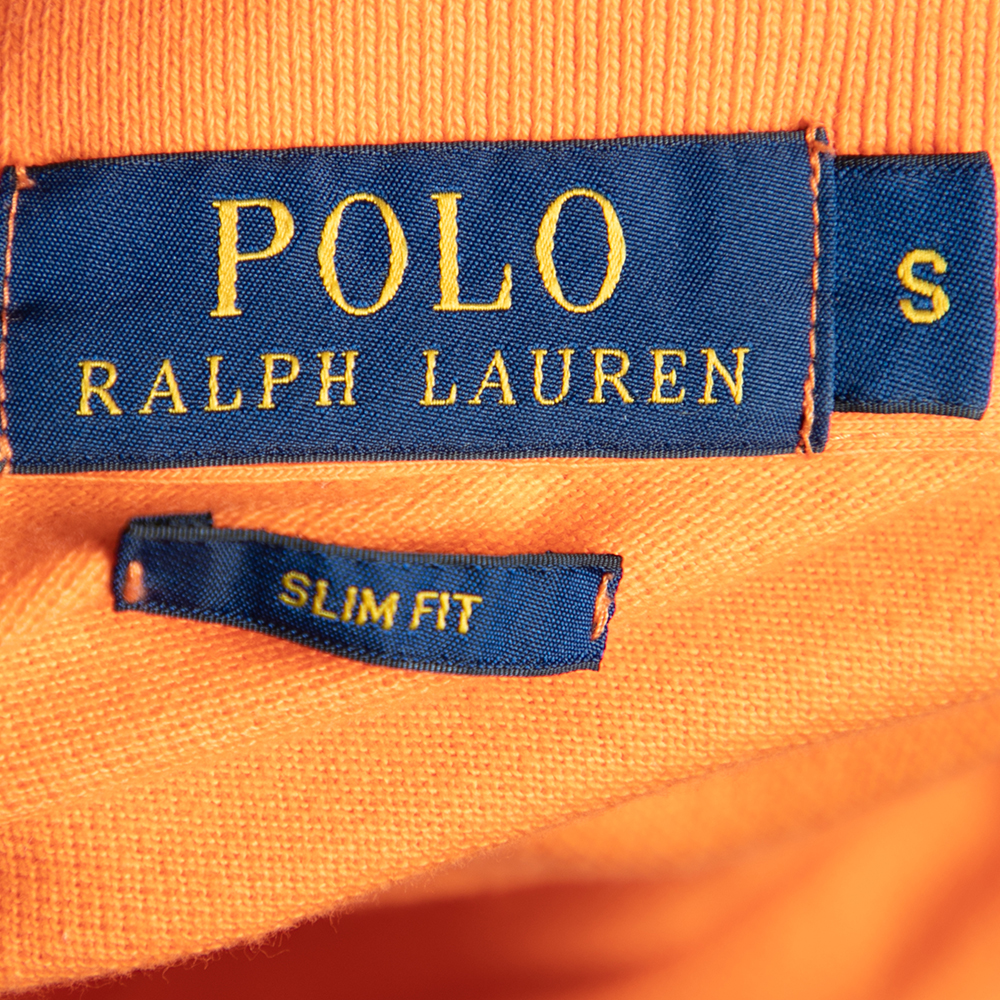 Polo Ralph Lauren Orange Cotton Piqué Polo T-Shirt S