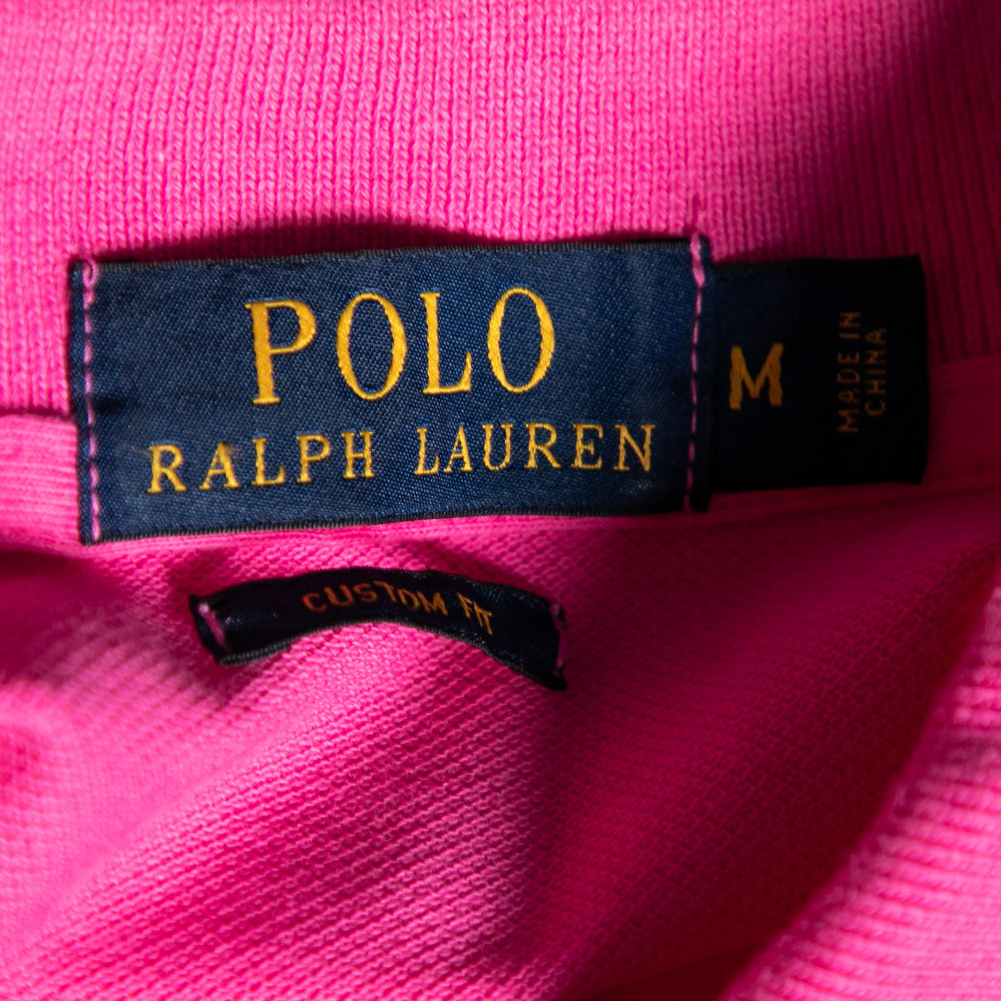 Polo Ralph Lauren Pink Cotton Pique Custom Fit Polo T-Shirt M