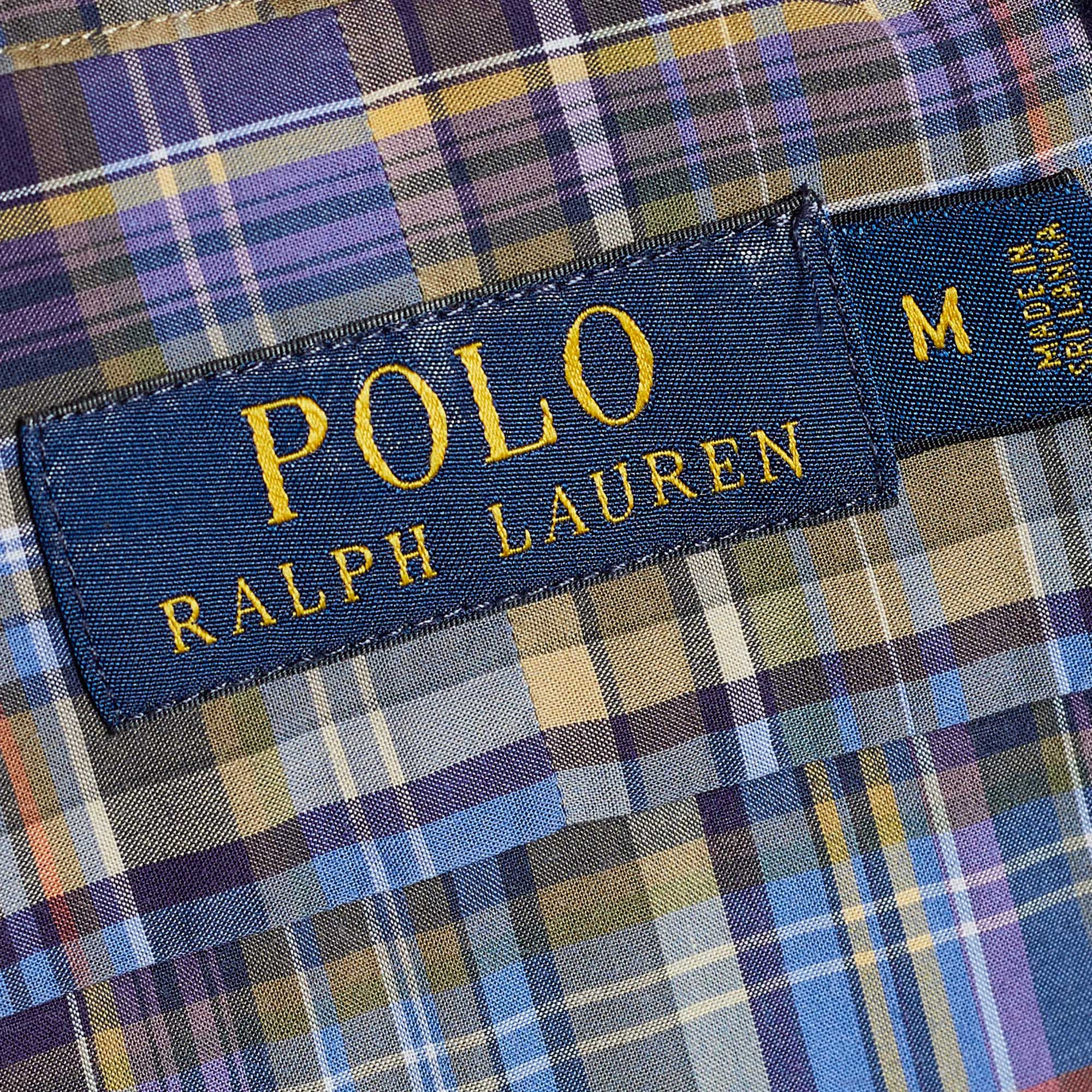 Polo Ralph Lauren Multicolor Madras Check Cotton Button Front Shirt M