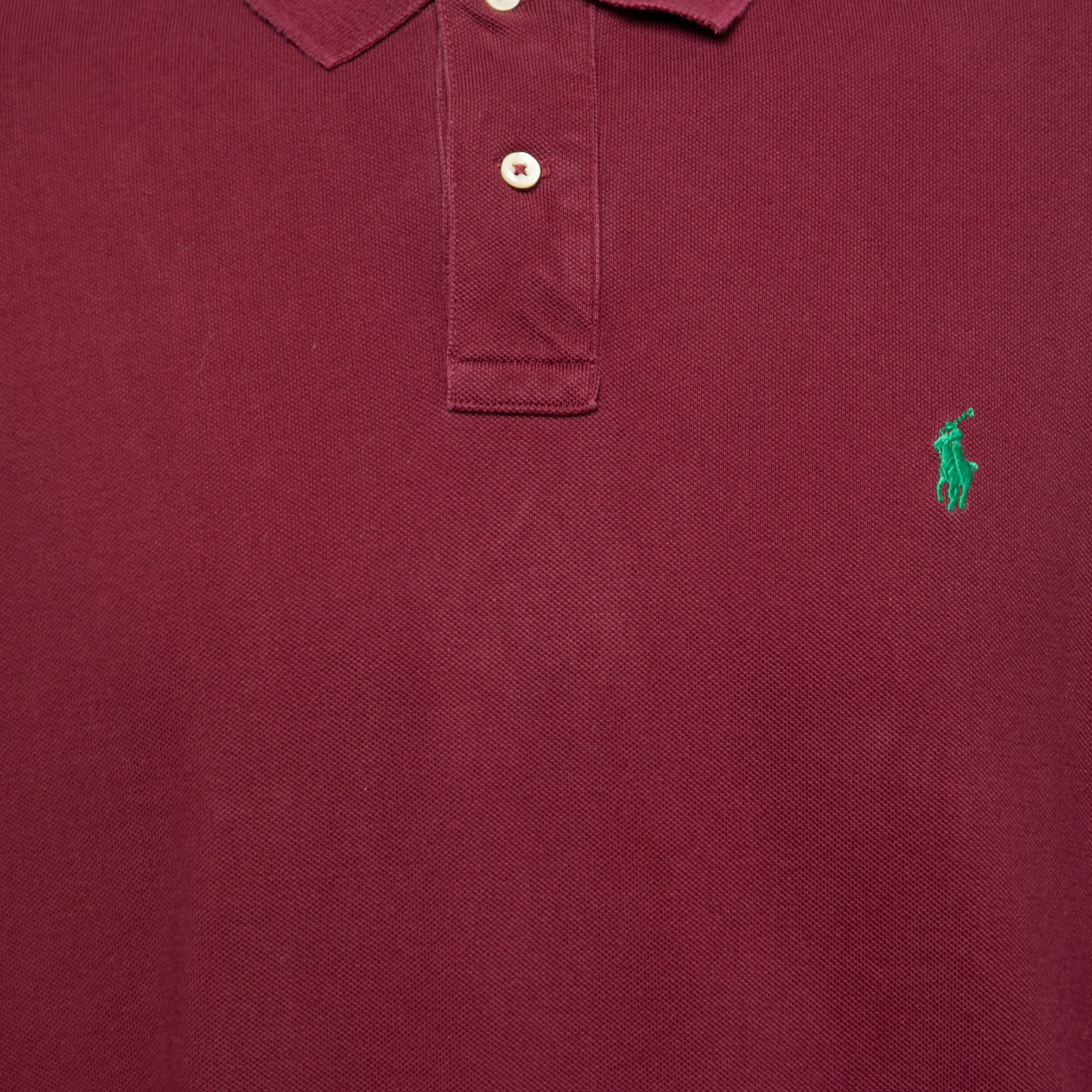 Polo Ralph Lauren Burgundy Cotton Pique Classic Fit Polo T-Shirt XXL