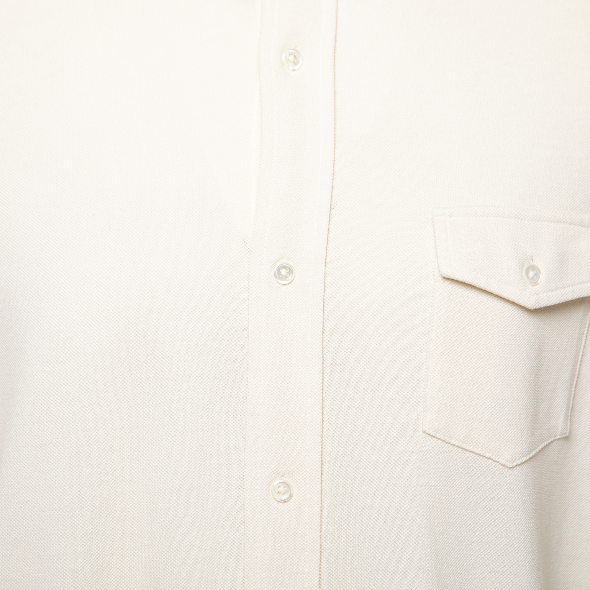 Polo Ralph Lauren Cream Cotton Long Sleeve Shirt XL