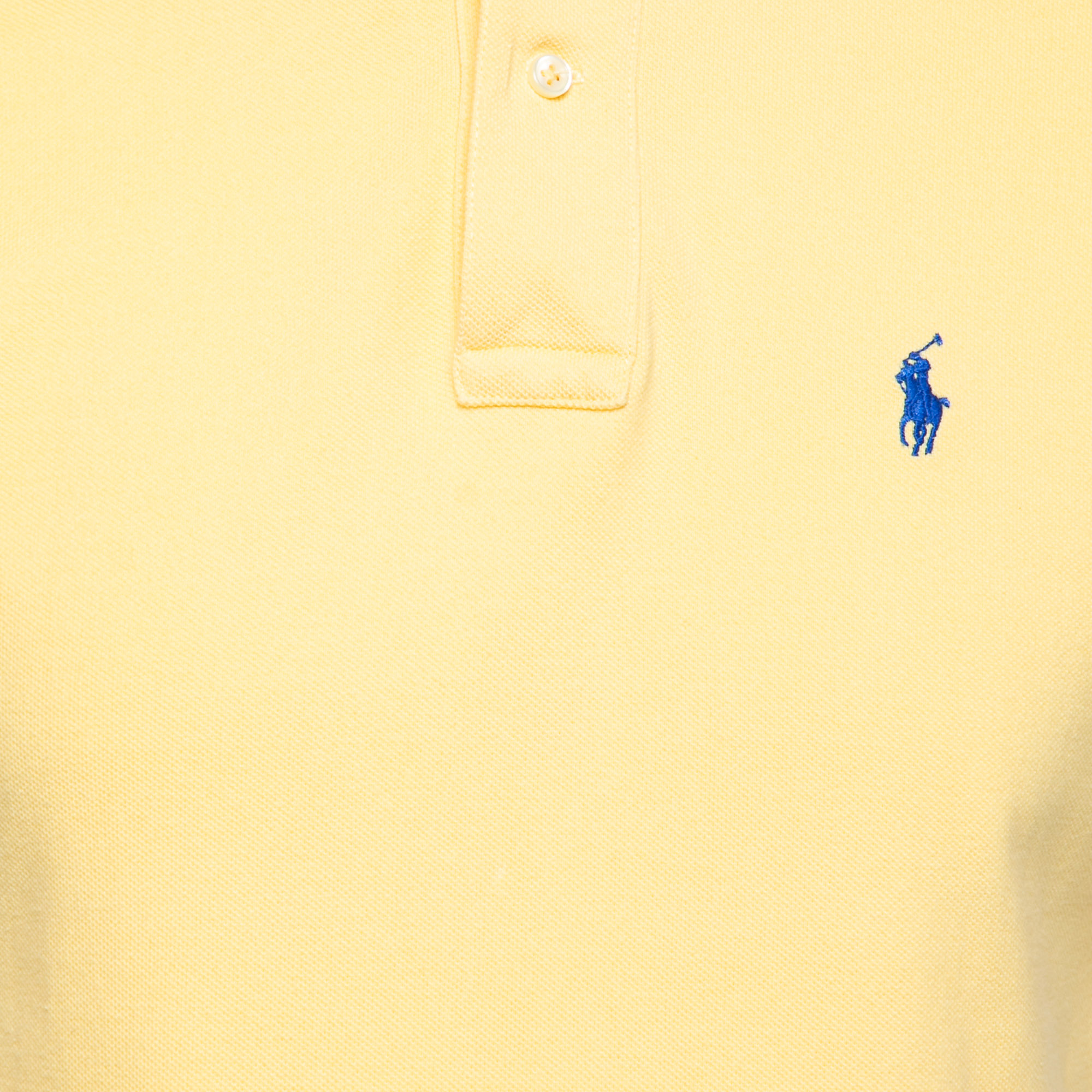 Polo Ralph Lauren Yellow Cotton Pique Short Sleeve Polo T-Shirt S