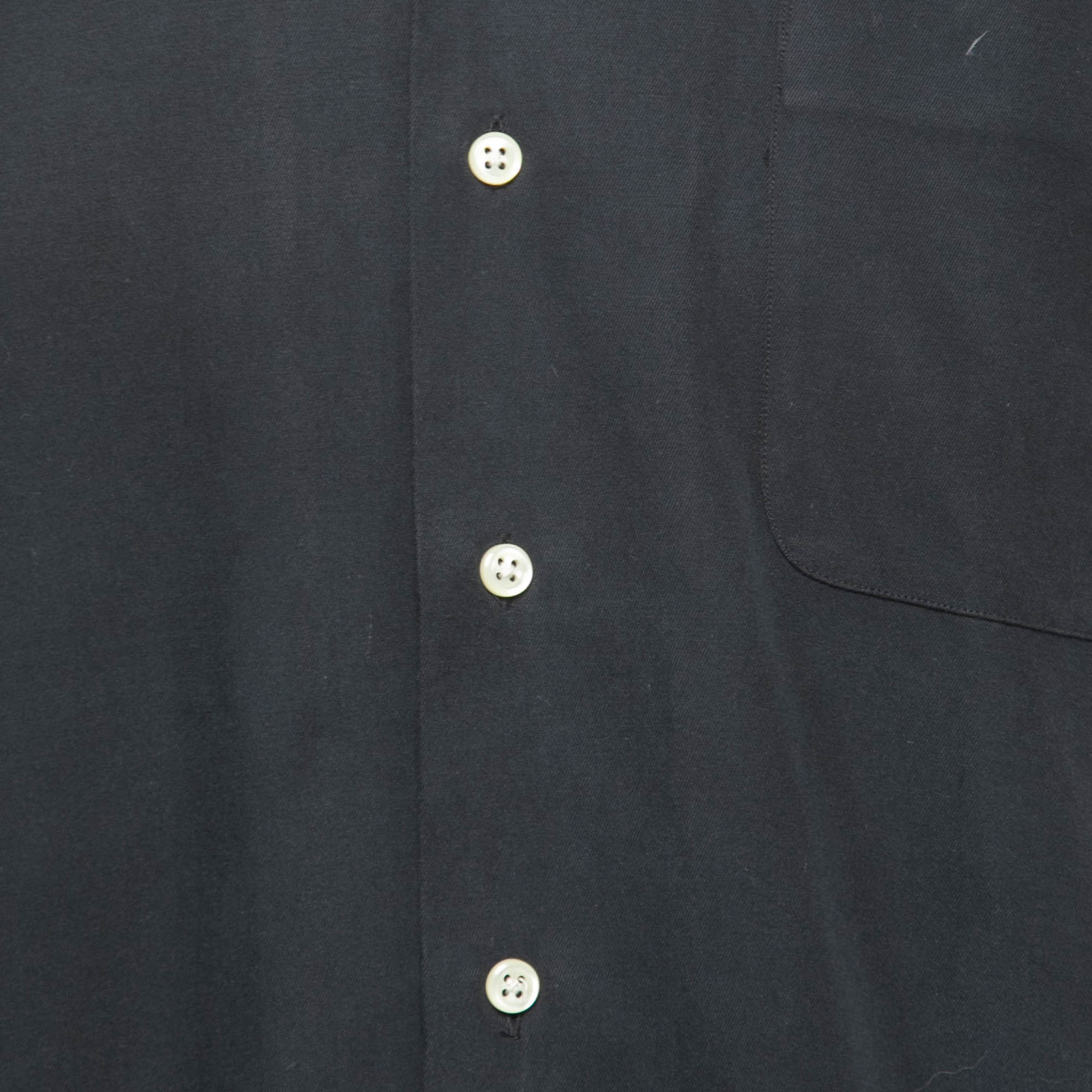 Polo Ralph Lauren Black Silk & Cotton Half Sleeve Shirt M