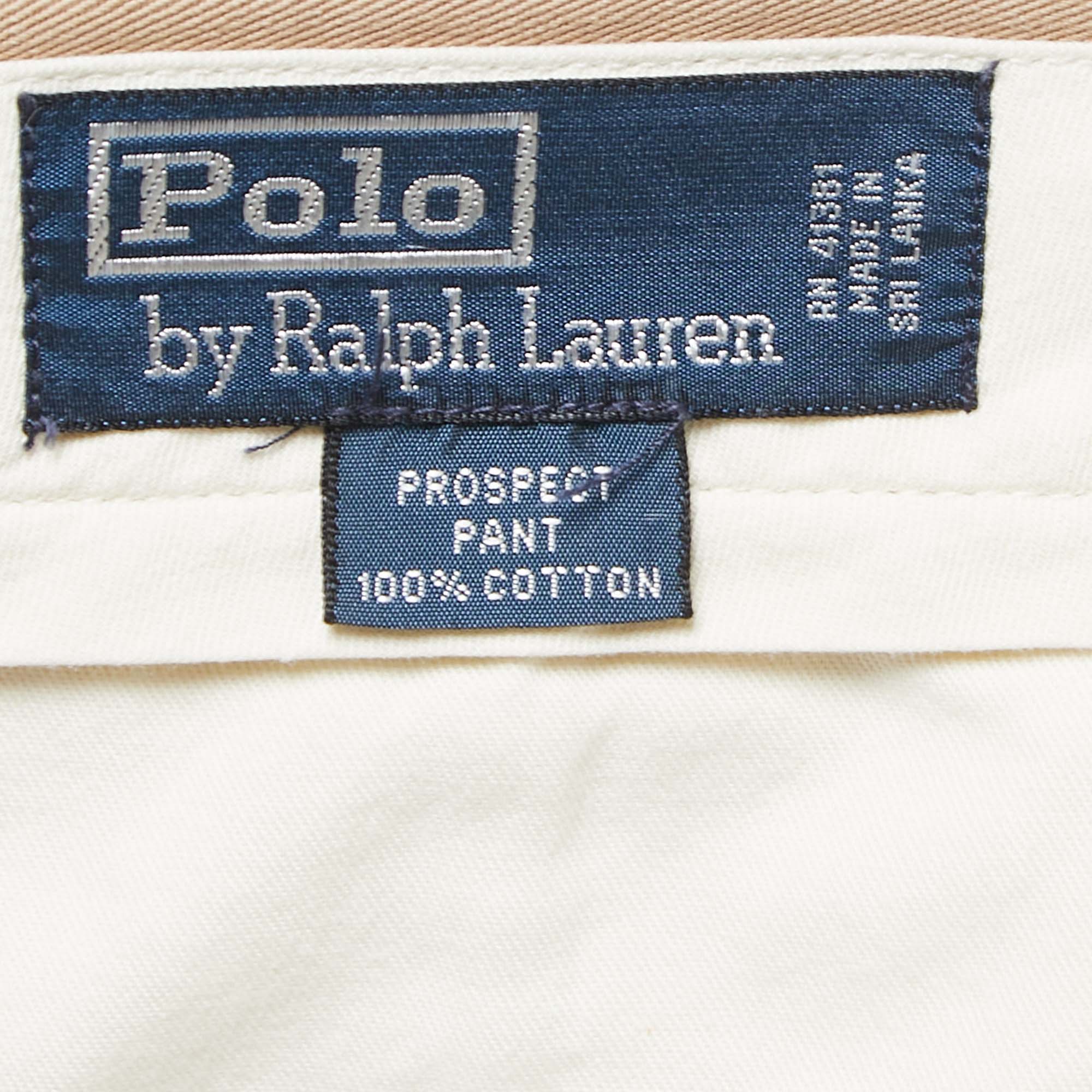 Polo Ralph Lauren Beige Cotton Twill Chino Trousers L