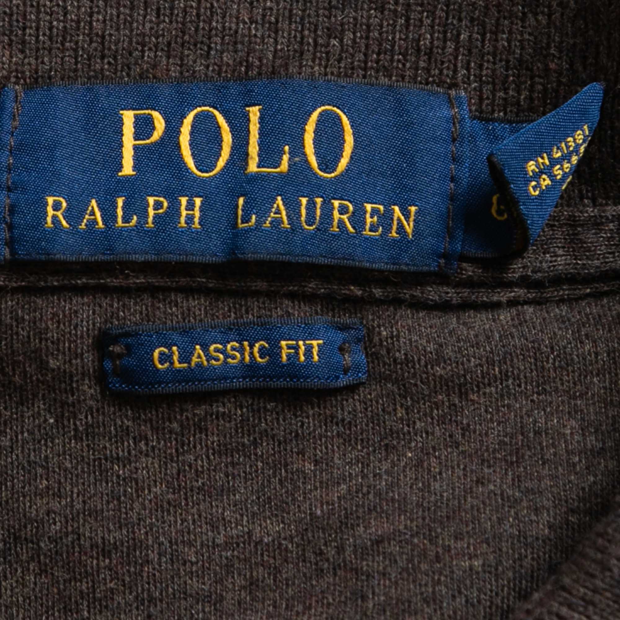 Polo Ralph Lauren Brown Cotton Knit Polo T-Shirt L