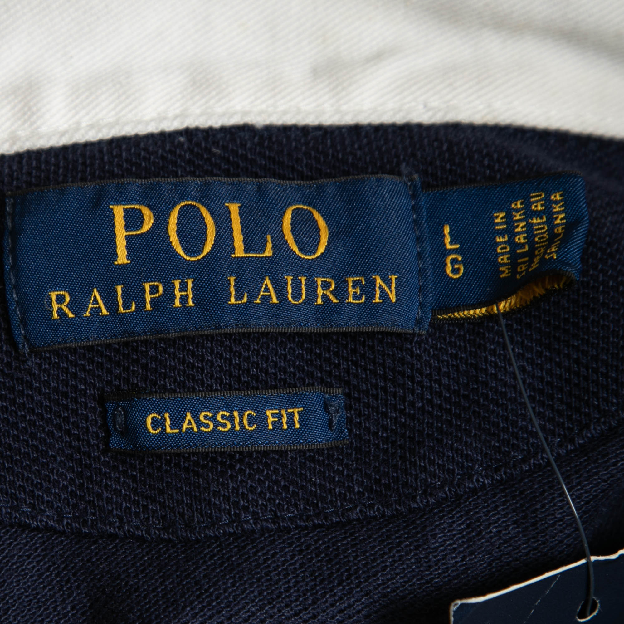 Polo Ralph Lauren Navy Blue Cotton Pique Classic Fit Polo T-Shirt L