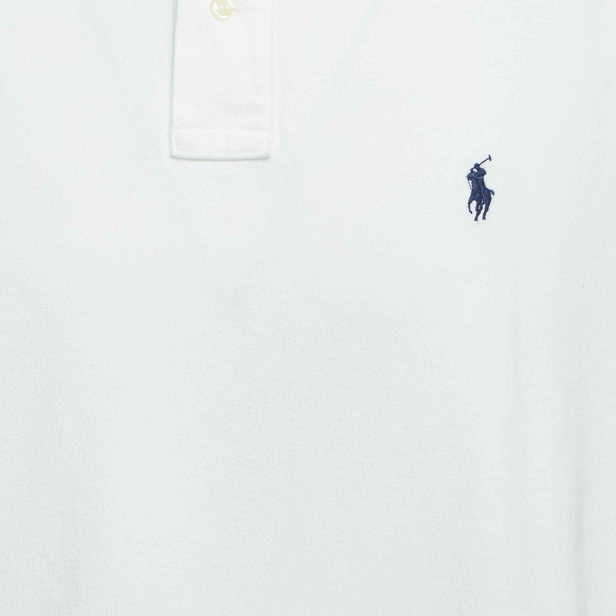 Polo Ralph Lauren White Logo Embroidered Cotton Slim Fit Polo T-Shirt XXL