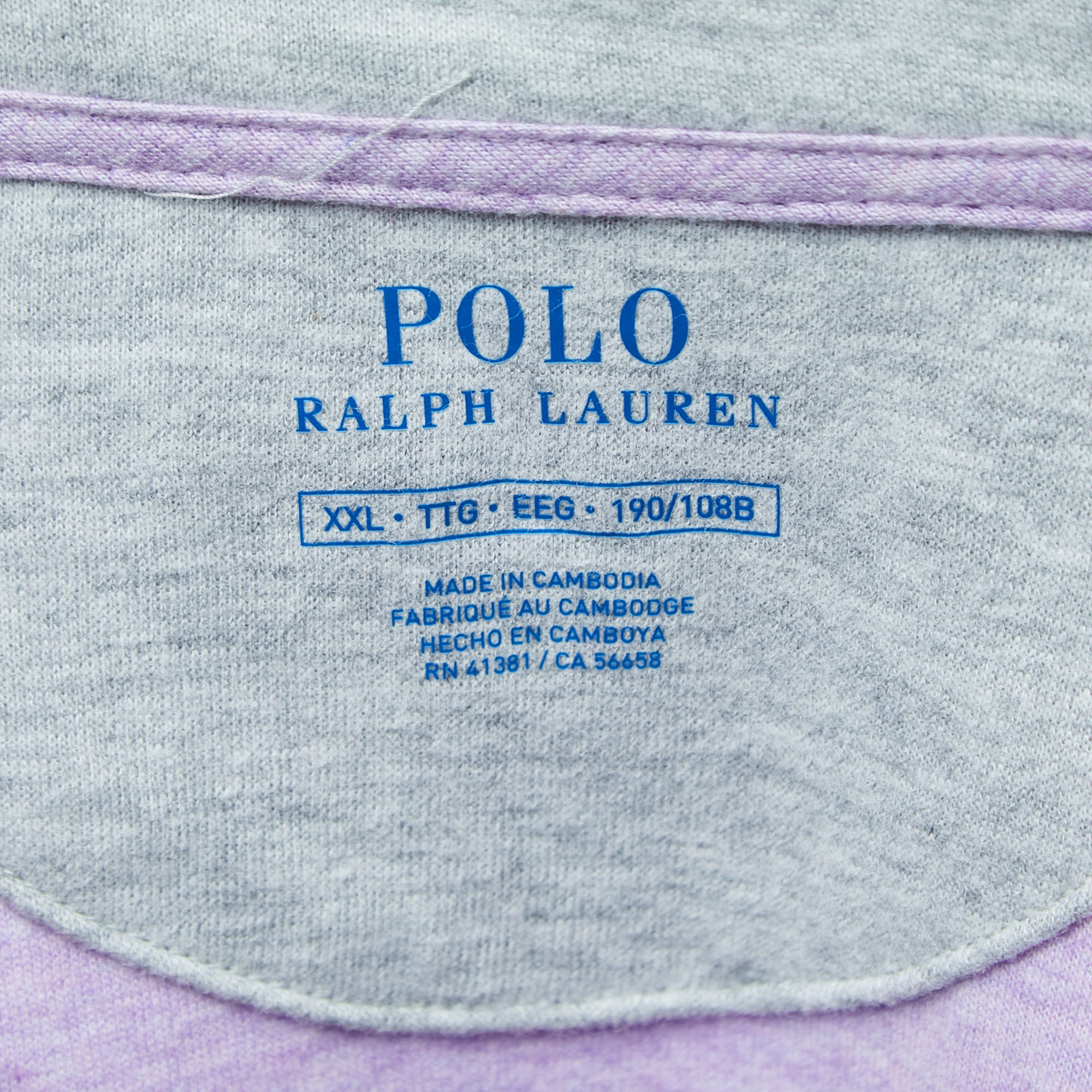 Polo Ralph Lauren Purple Logo Embroidered Cotton Knit High Neck Full Sleeve T-Shirt XXL