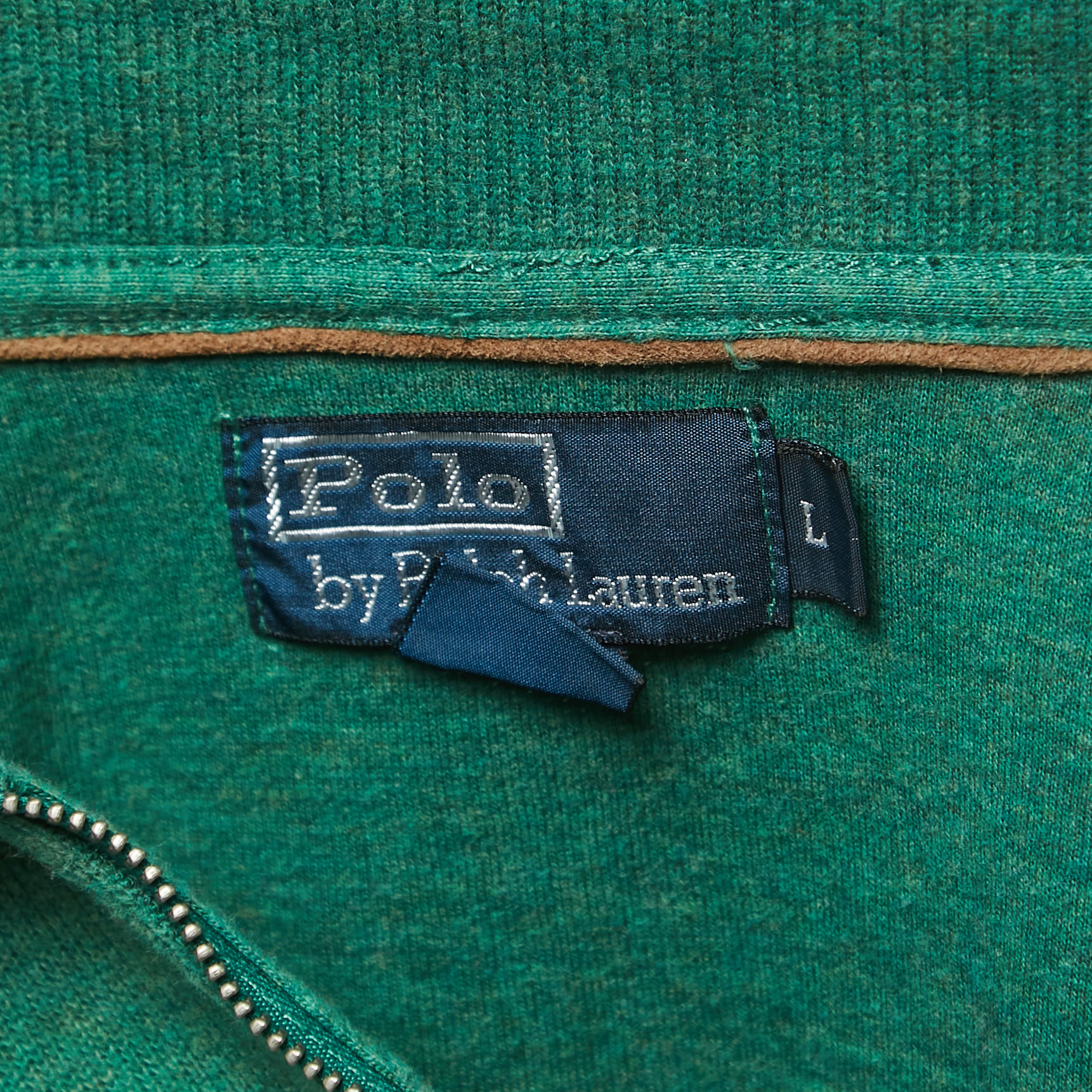 Polo Ralph Lauren Green Cotton Knit Half Zip Sweater L