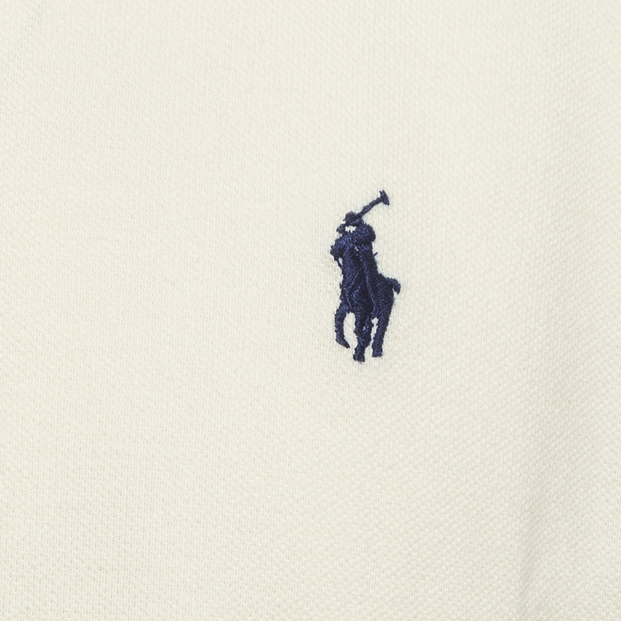 Polo Ralph Lauren Off White Logo Embroidered Cotton Polo T-Shirt L