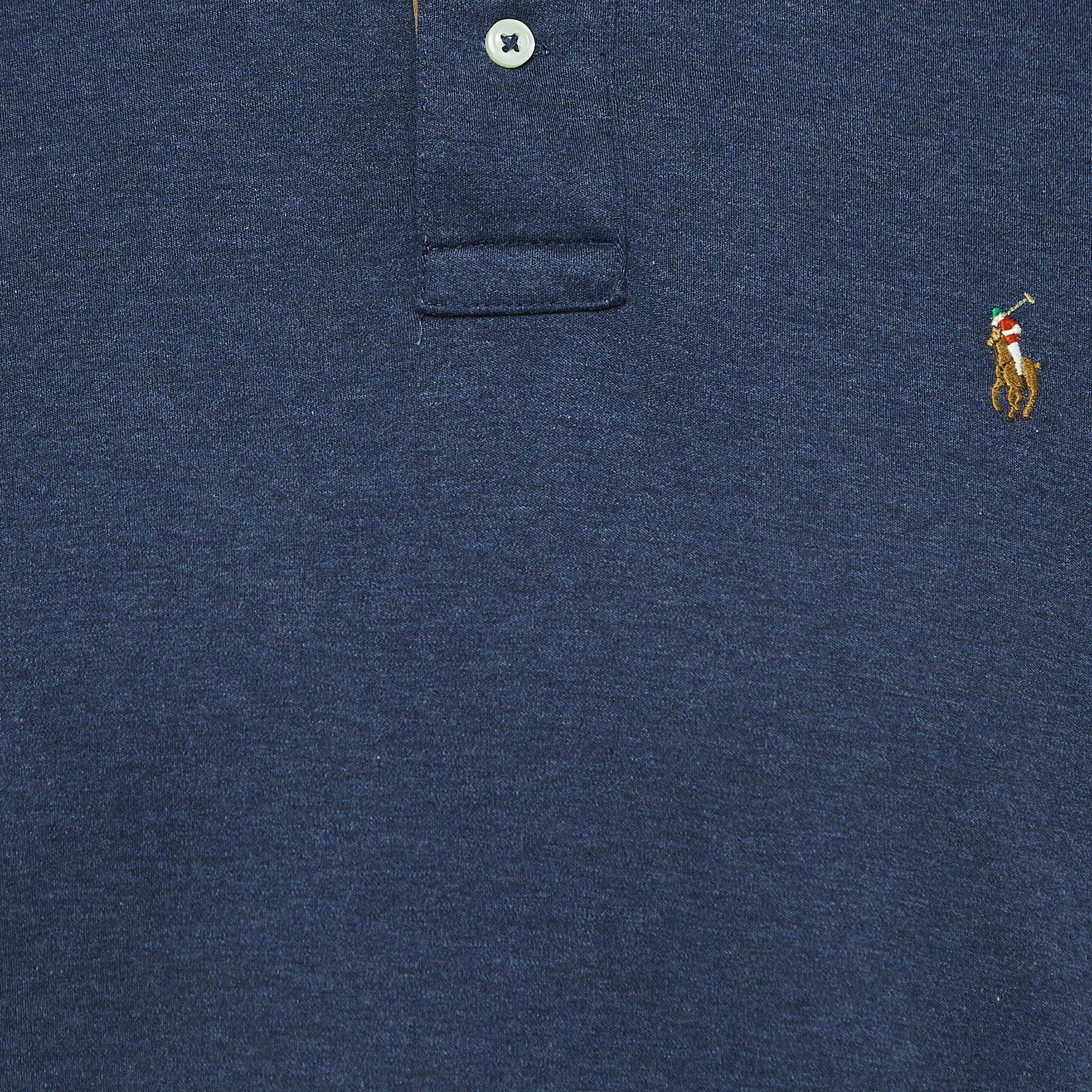 Polo Ralph Lauren Blue Cotton Long Sleeve Polo T-Shirt M