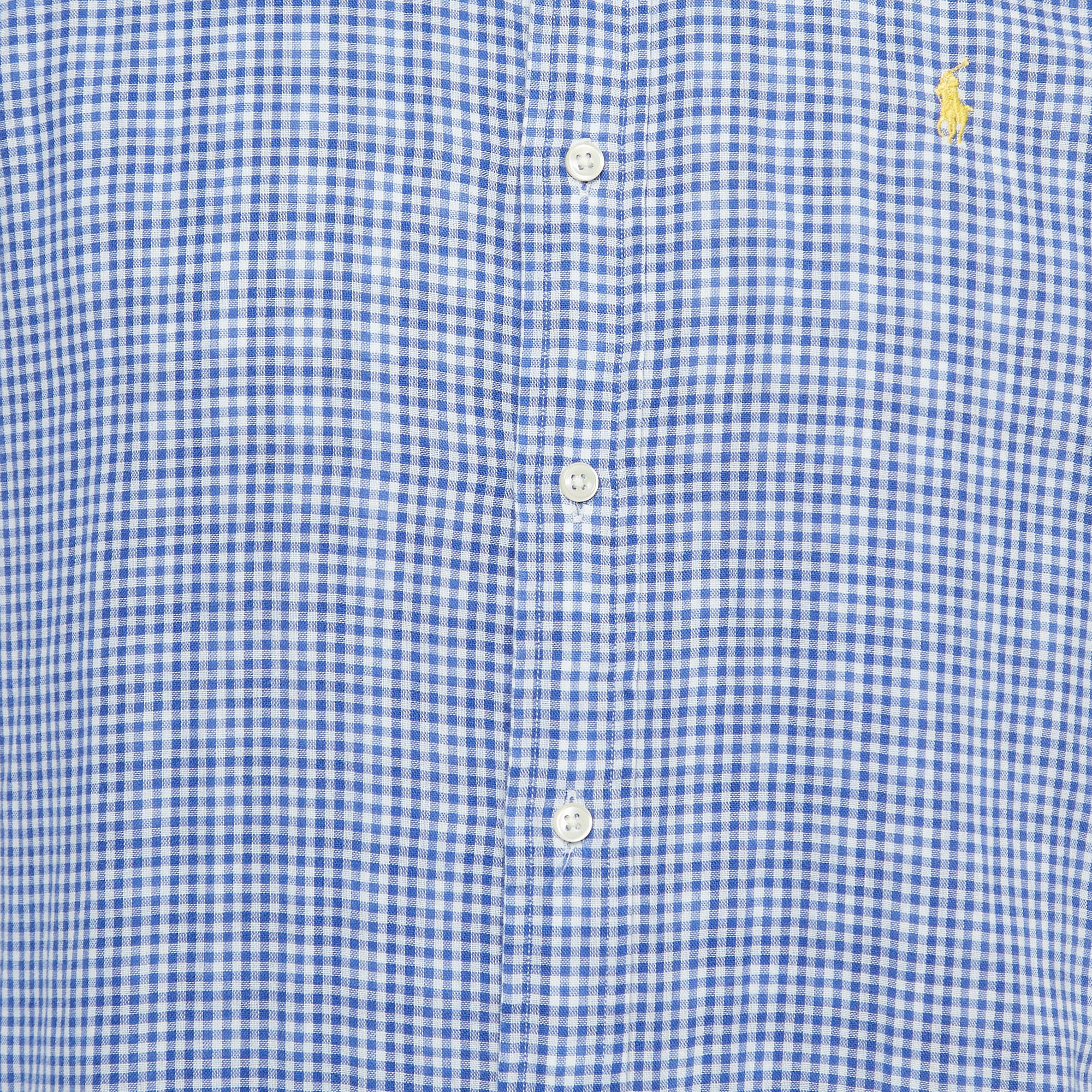 Polo Ralph Lauren Blue Checked Cotton Button Front Shirt S