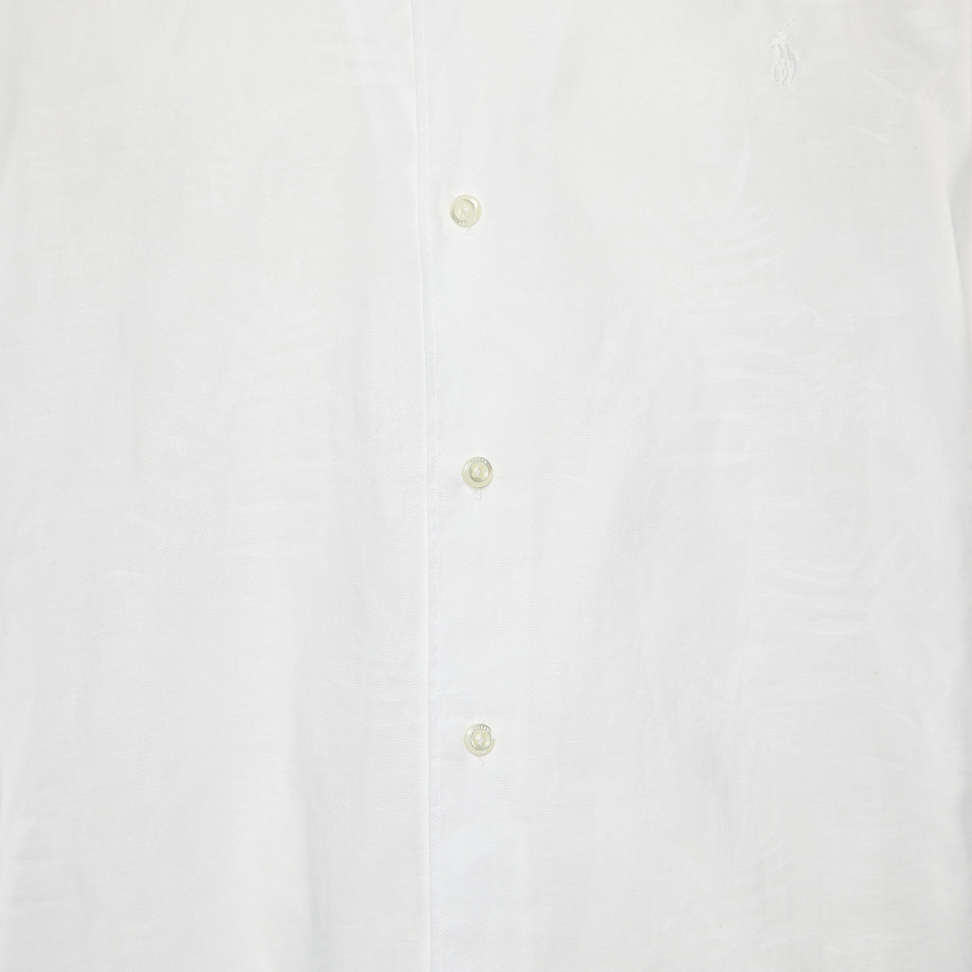 Polo Ralph Lauren White Patterned Linen Shirt 2XL