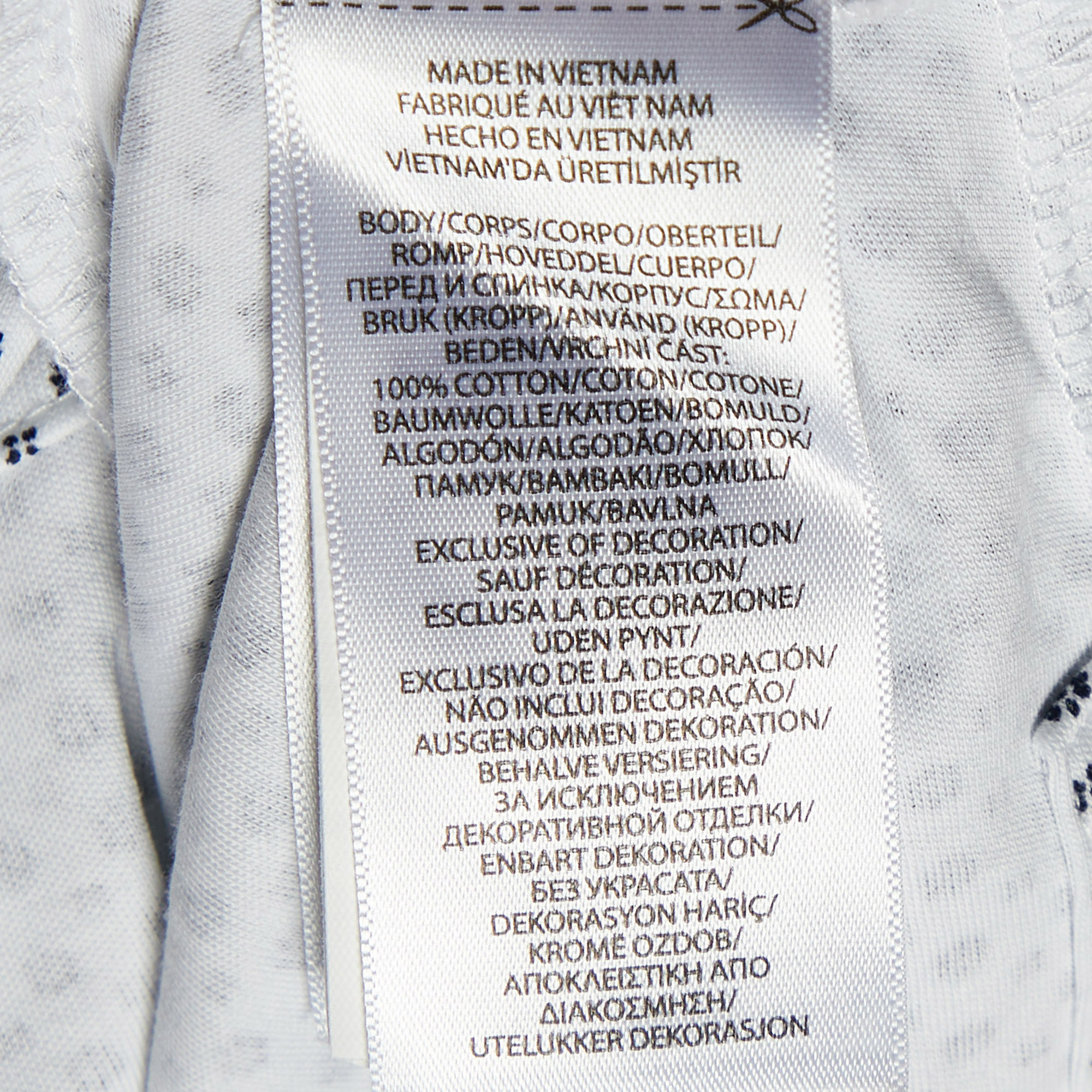 Polo Ralph Lauren White/Navy Blue Patterned Cotton Polo T-Shirt 2XL