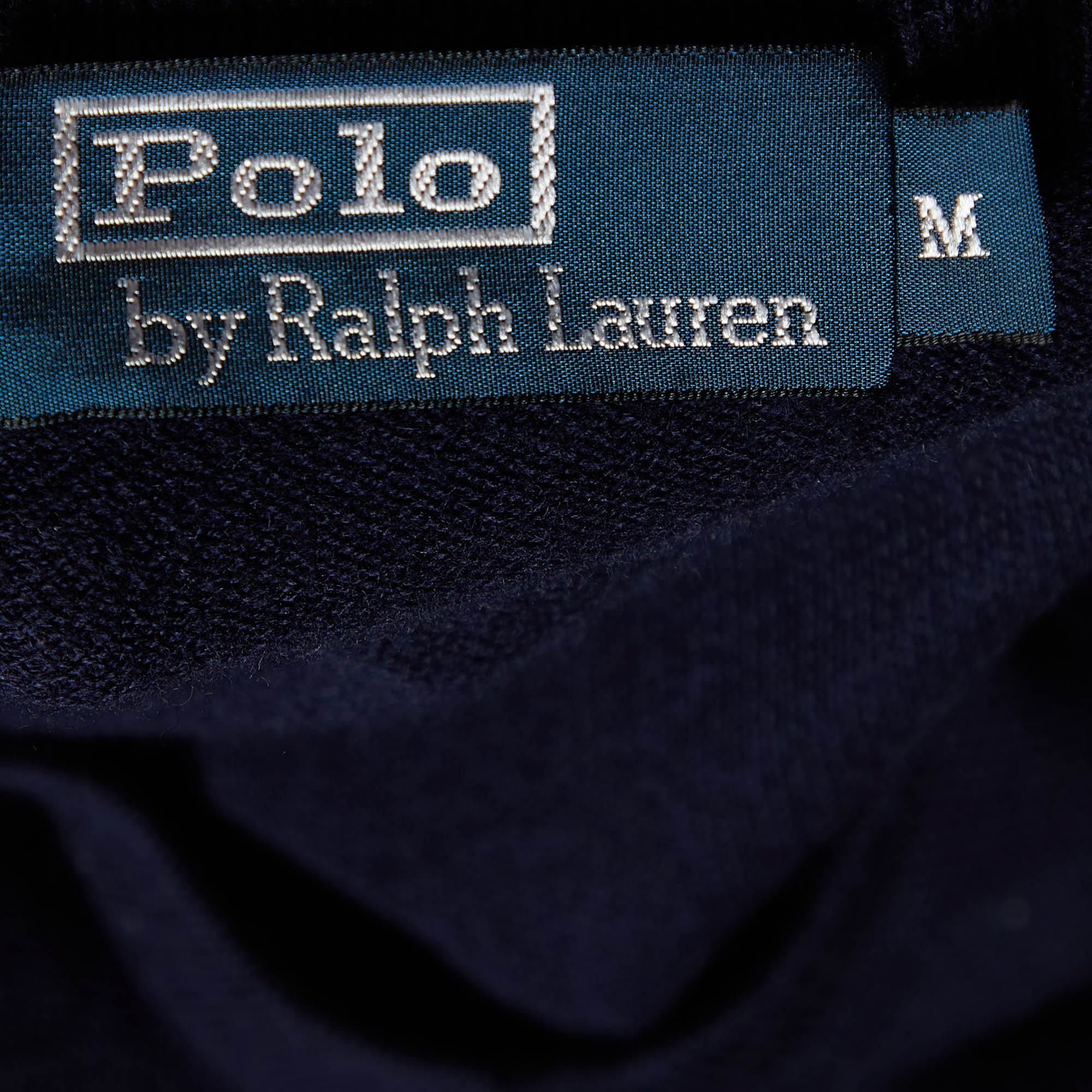 Polo Ralph Lauren Navy Blue Cotton & Cashmere V-Neck Jumper M