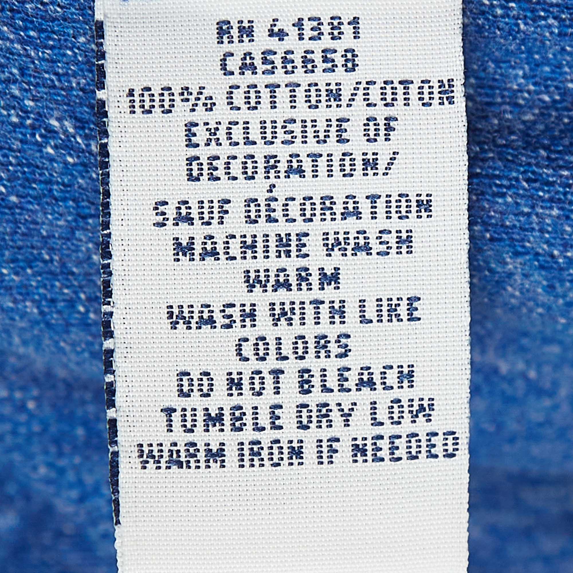 Polo Ralph Lauren Blue Logo Embroidered Cotton Polo T-Shirt L
