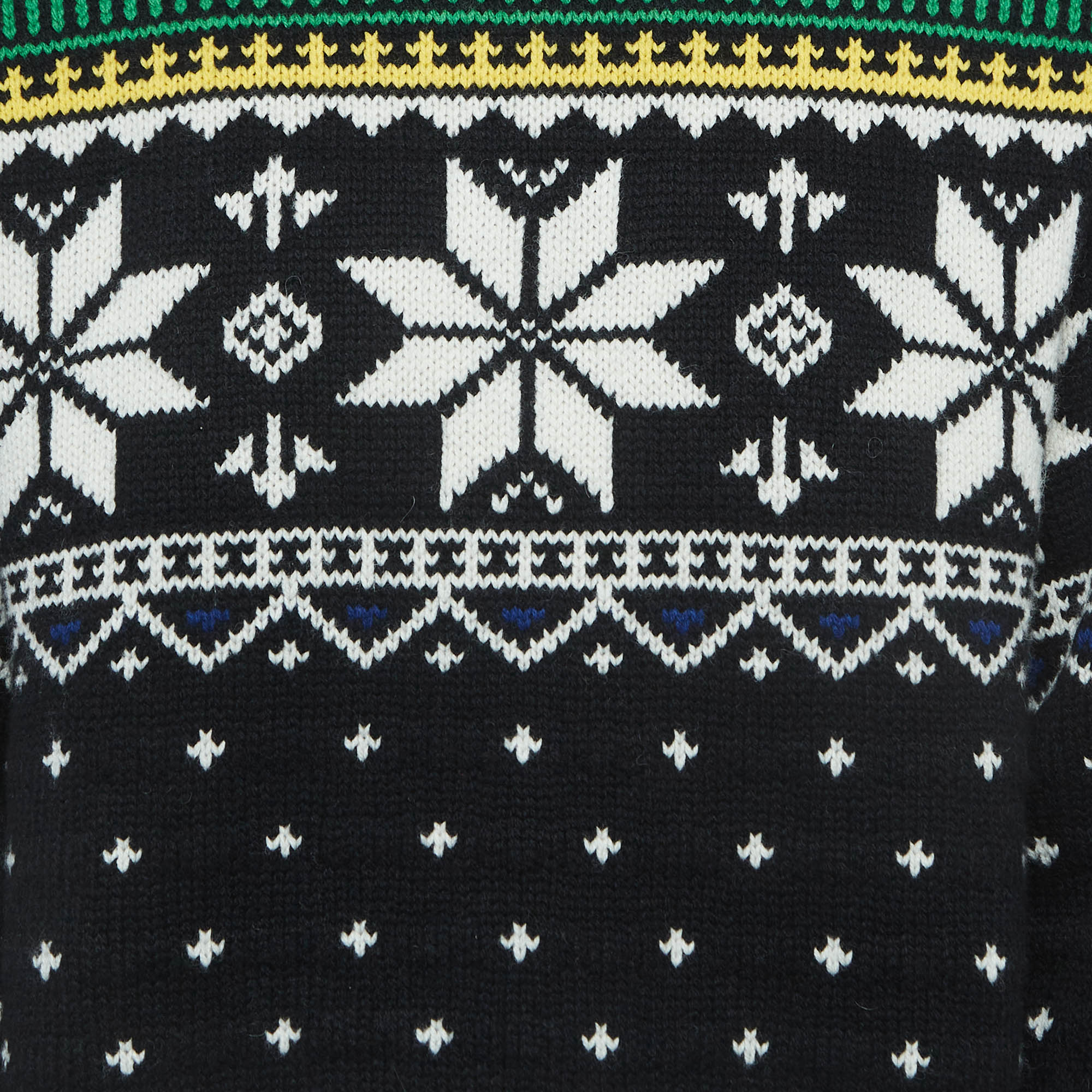 Polo Ralph Lauren Black Nordic Pattern Knit Sweater L