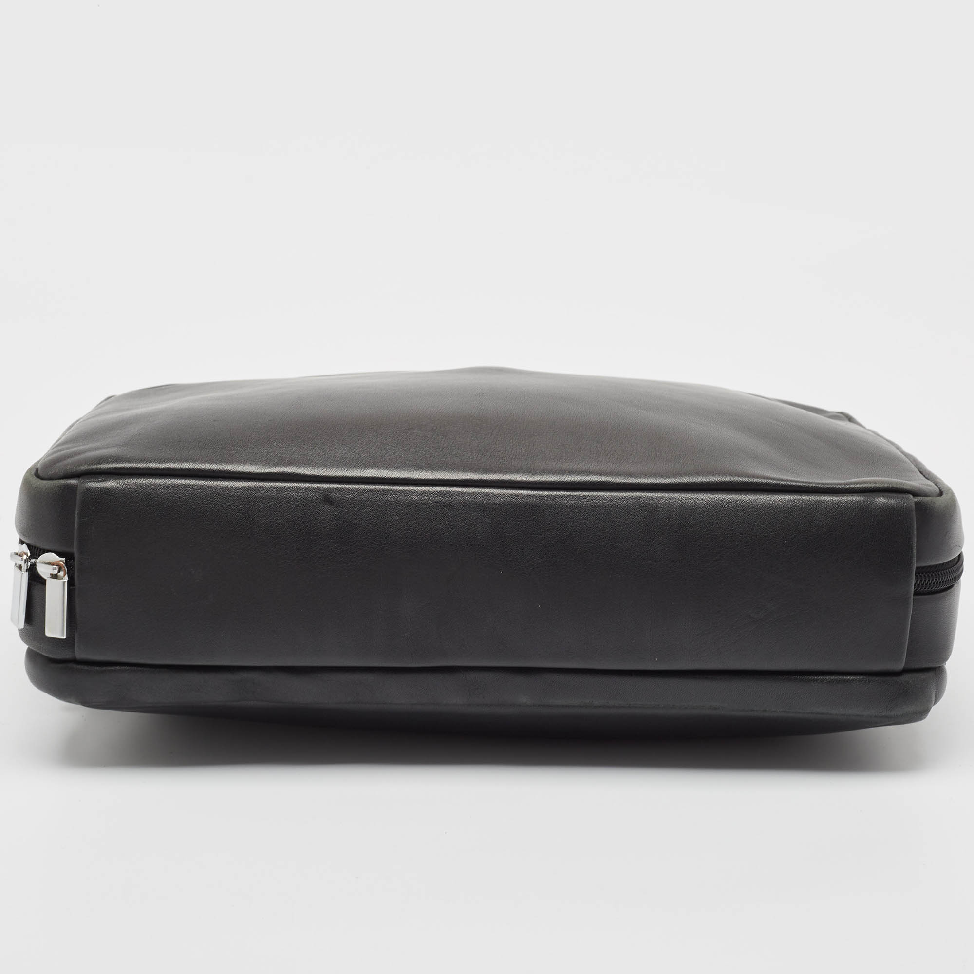 Porsche Design Black Leather Zip Laptop Bag