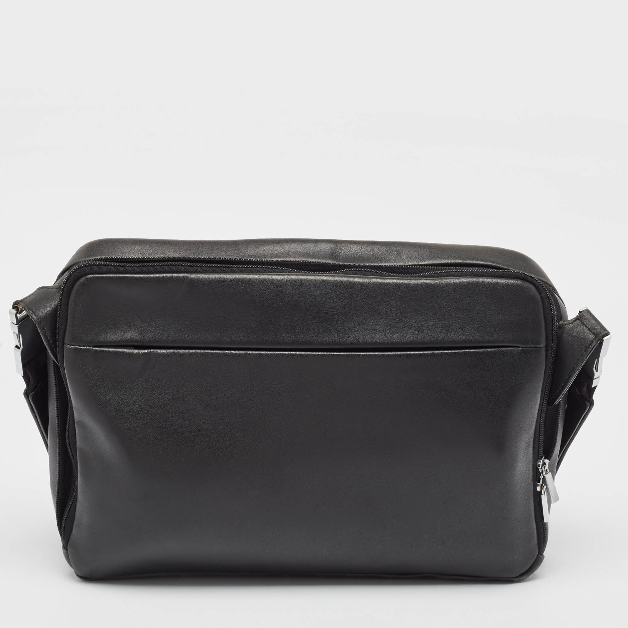 Porsche Design Black Leather Zip Laptop Bag