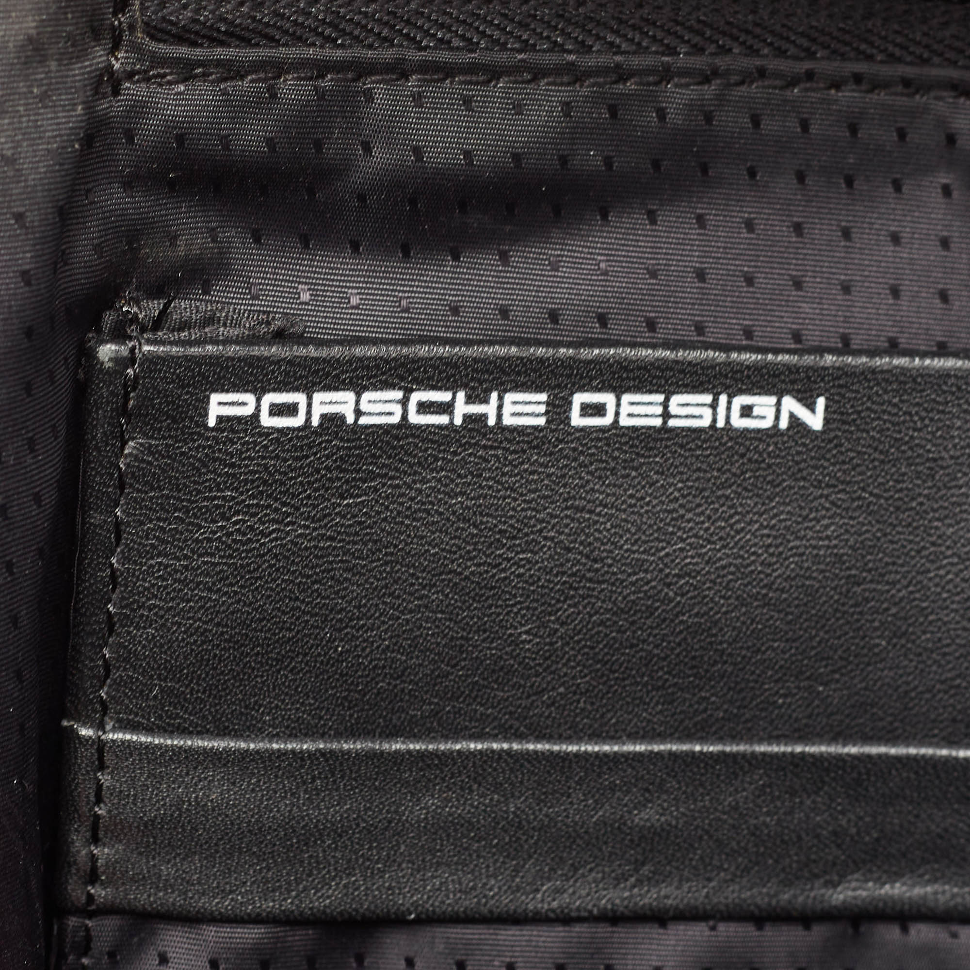 Porsche Design Black Leather Zip Laptop Bag