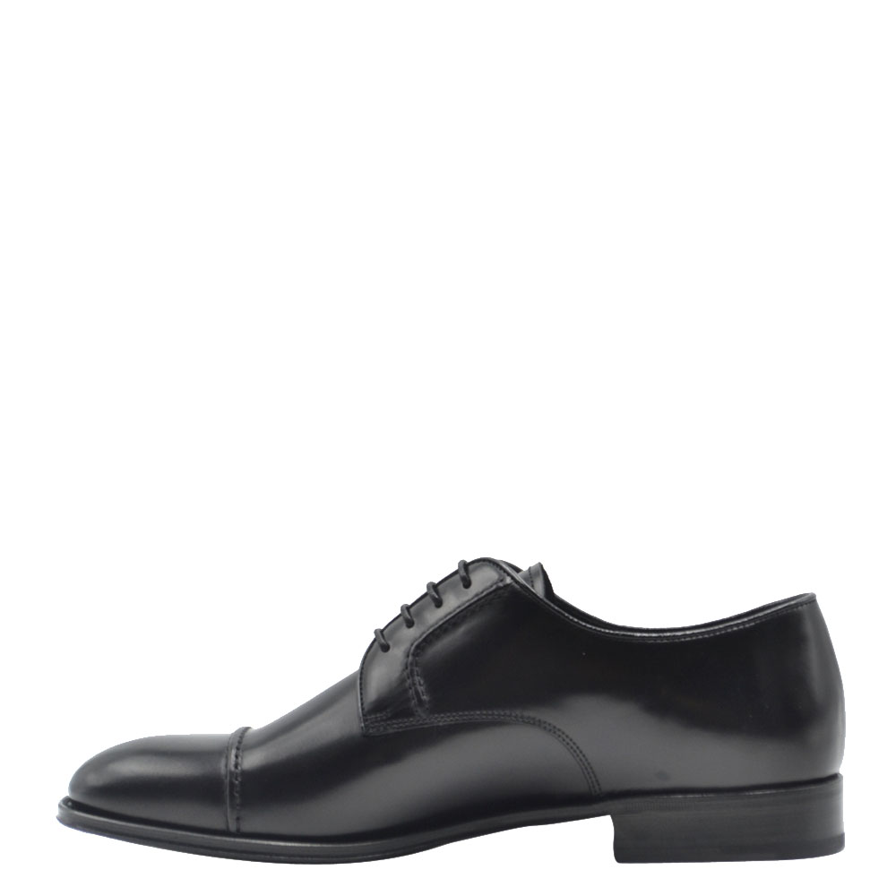 Prada Black Leather Classic Derby Shoes Size UK 6.5