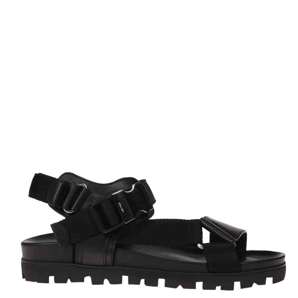 Prada Black Technical Flat Sandals Size EU 40