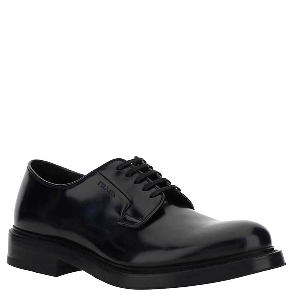 

Prada Black Leather Lace Up Derby Shoes Size EU  UK 9
