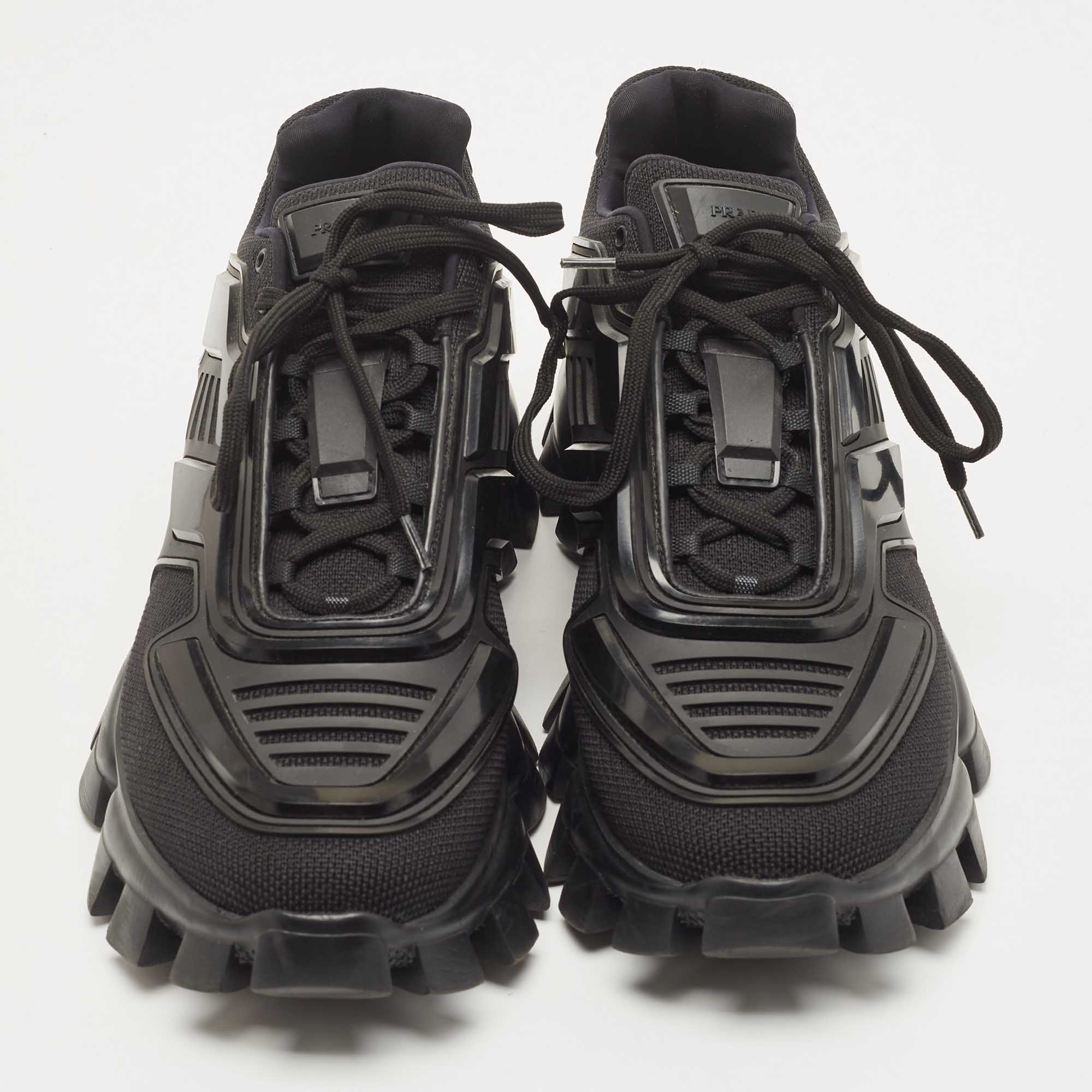 Prada Black Fabric And Rubber Cloudbust Sneakers Size 44