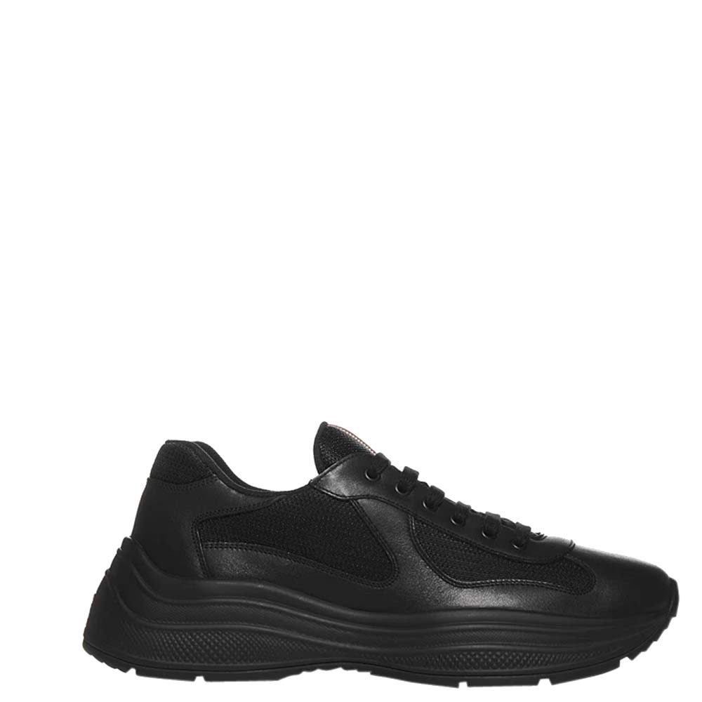 Prada Black Geometric Panelled Sneakers Size EU 44 UK 10