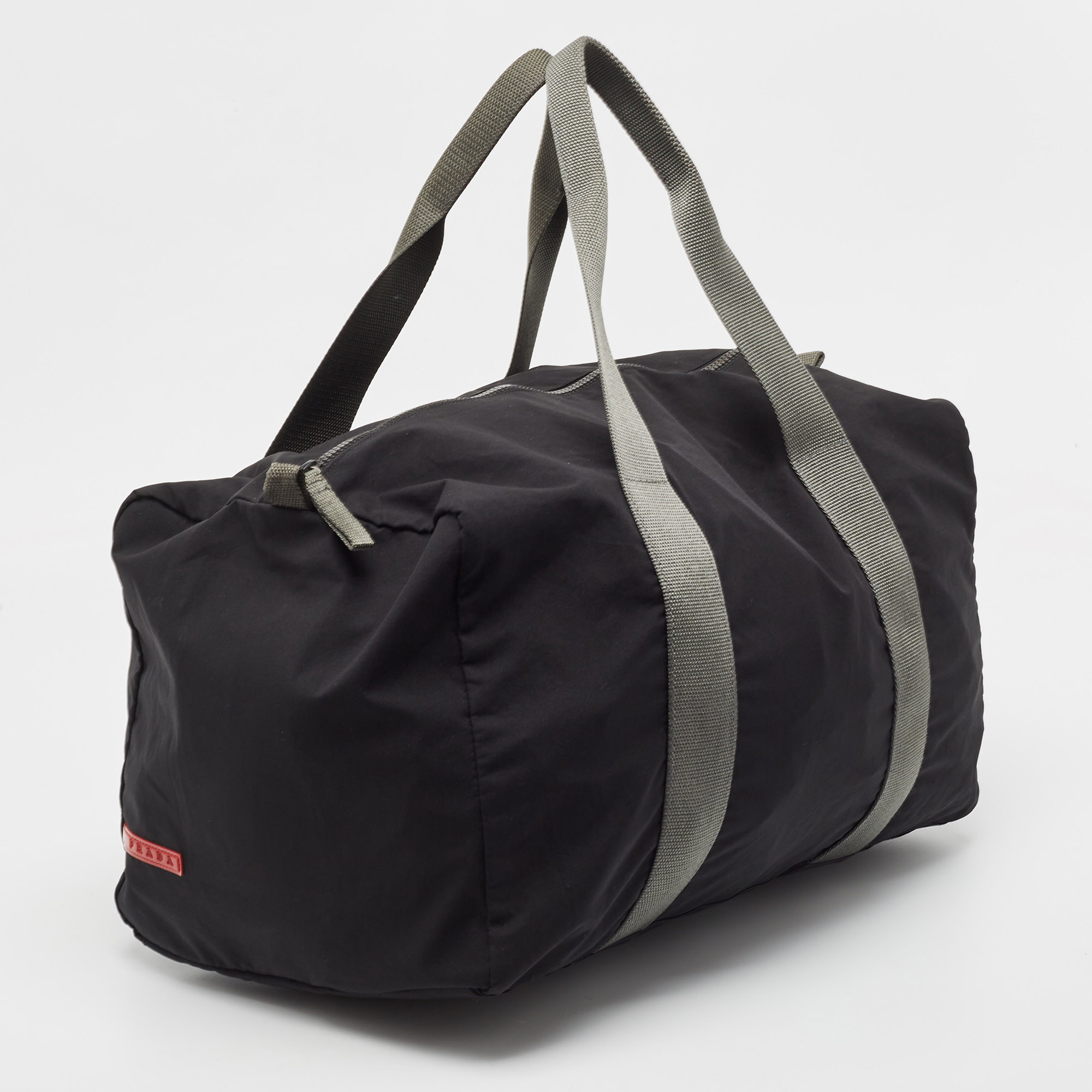 Prada Sport Black/Grey Nylon Duffle Bag