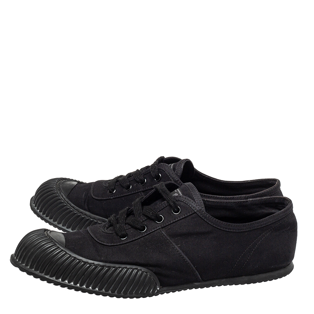 Prada Sport Black Canvas Low Top Sneakers Size 41
