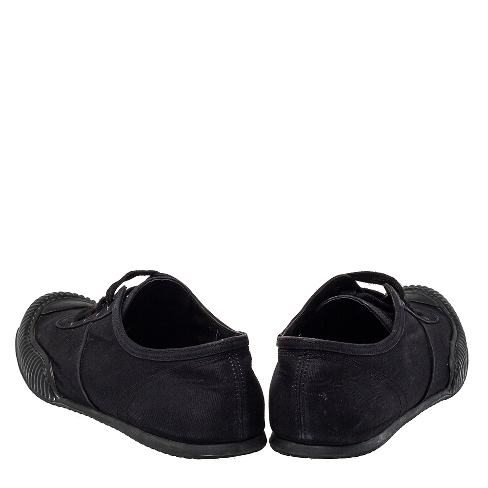 Prada Sport Black Canvas Low Top Sneakers Size 41