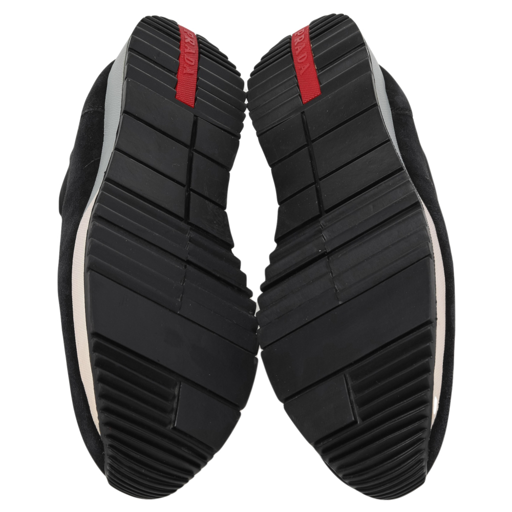 Prada Sport Black Suede And Nylon Slip On Sneakers Size 40