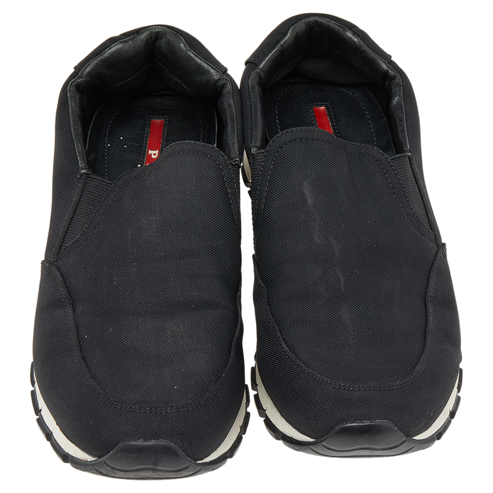 Prada Sport Black Nylon Slip On Sneakers Size 40.5