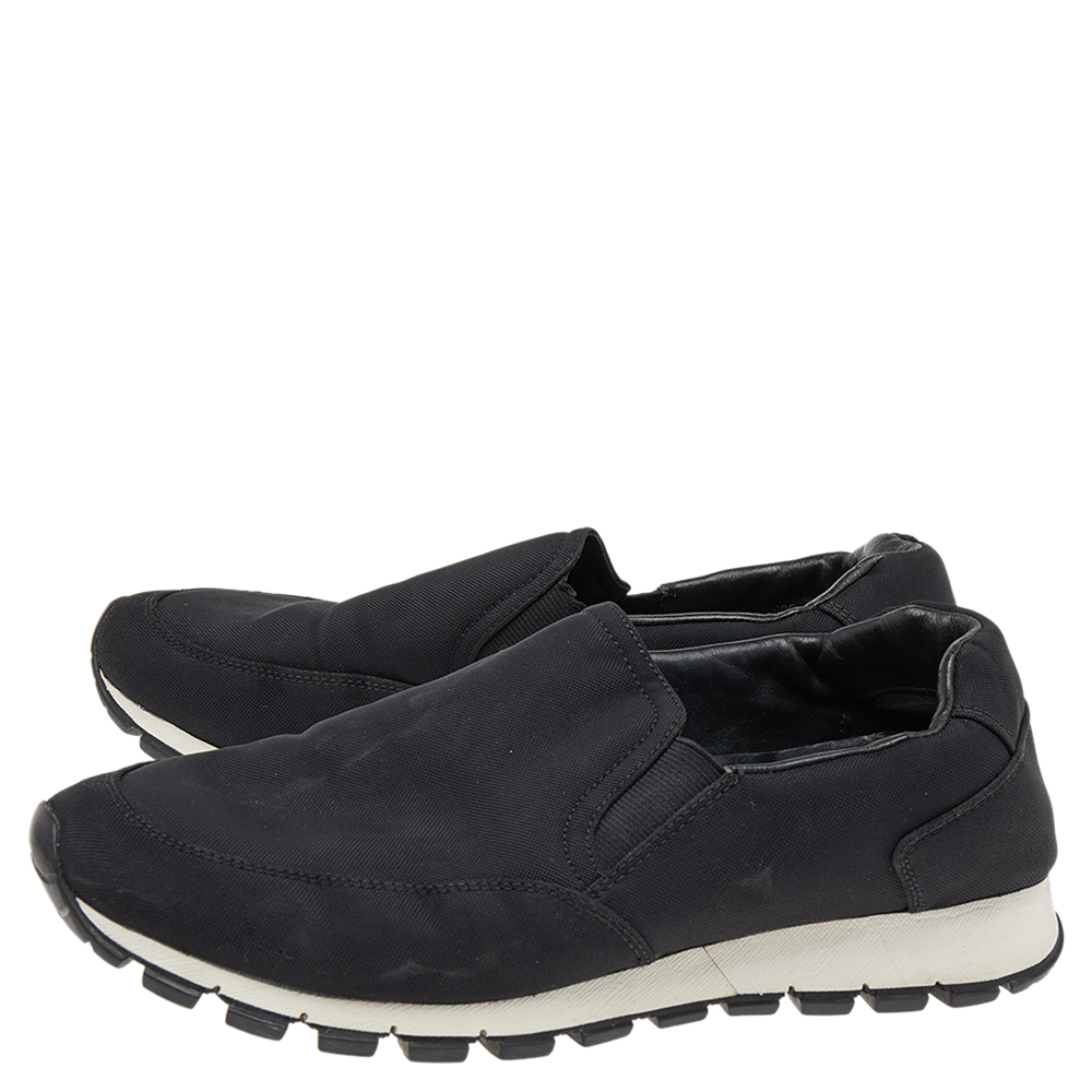 Prada Sport Black Nylon Slip On Sneakers Size 40.5