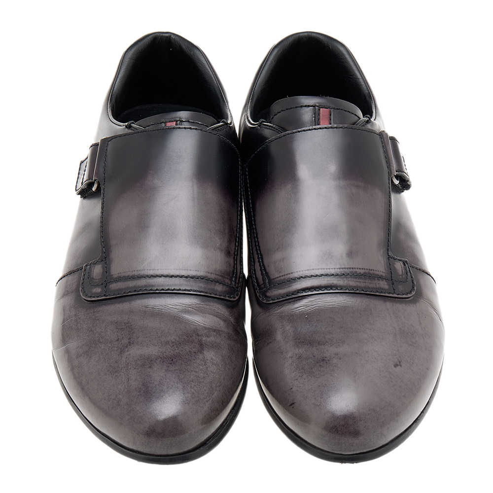 Prada Sport Two Tone Leather Single Strap Monk Shoes Size 42