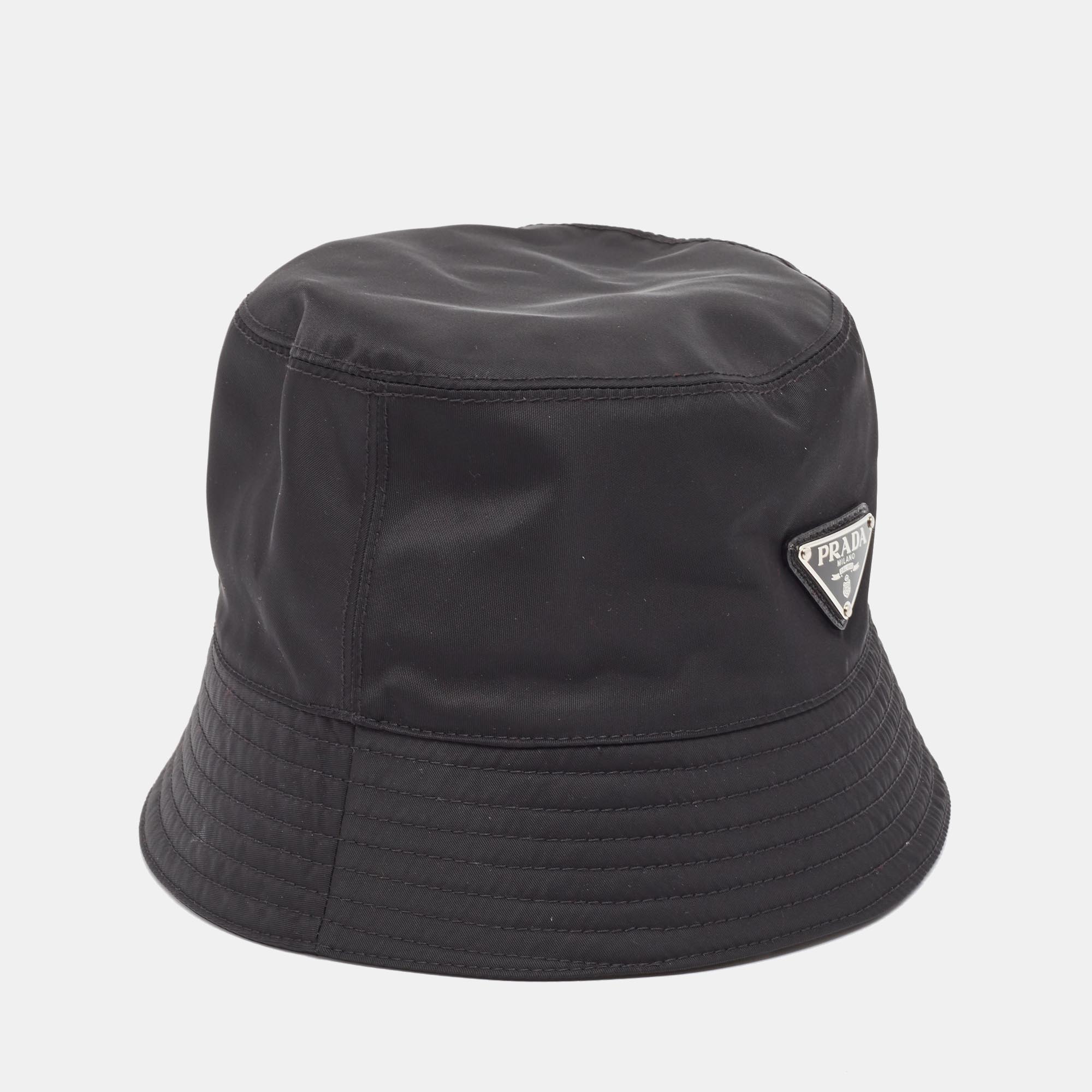 Prada Black Re-Nylon Bucket Hat M