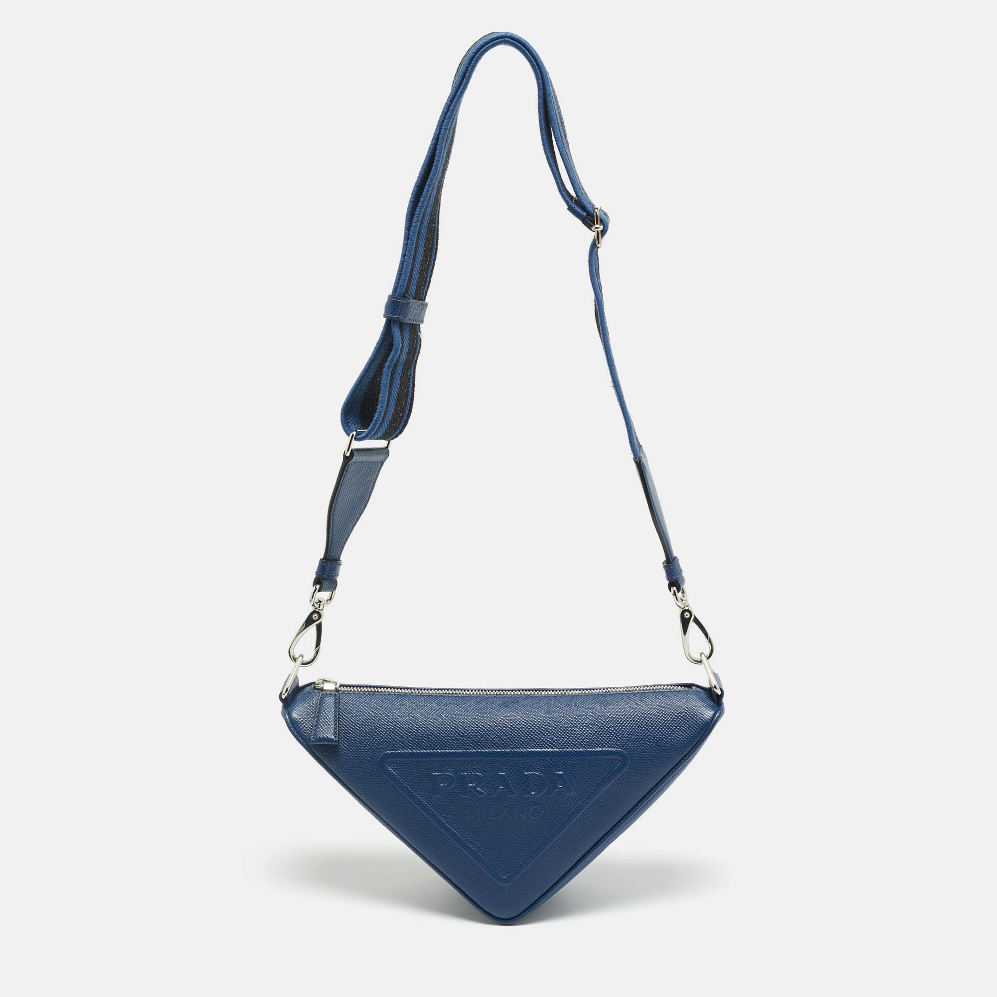 Prada Triangle Navy Blue Saffiano Lux Leather Crossbody Bag
Prada Triangle Navy Blue Saffiano Lux Leather Crossbody Bag