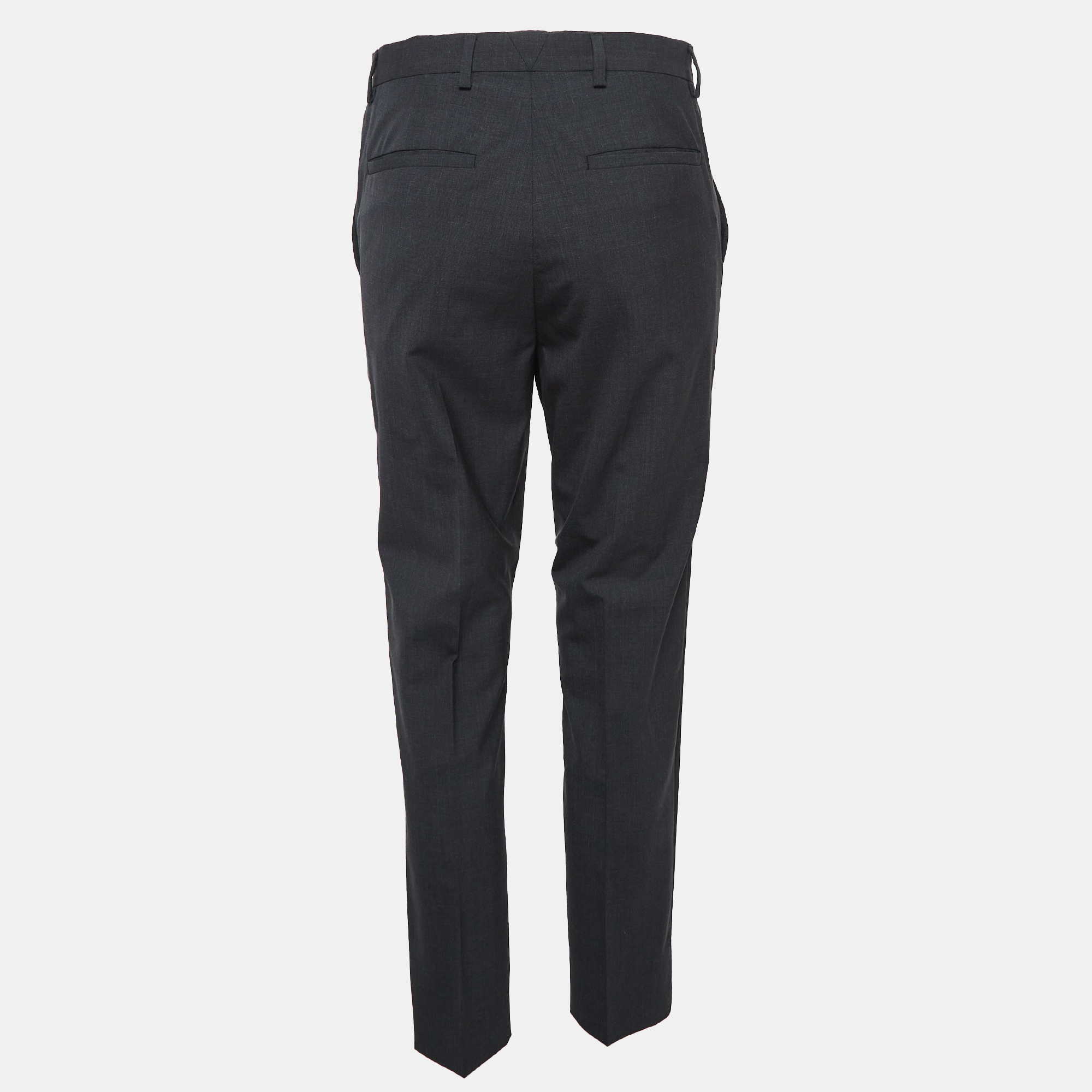 Prada Black Virgin Wool Trousers S