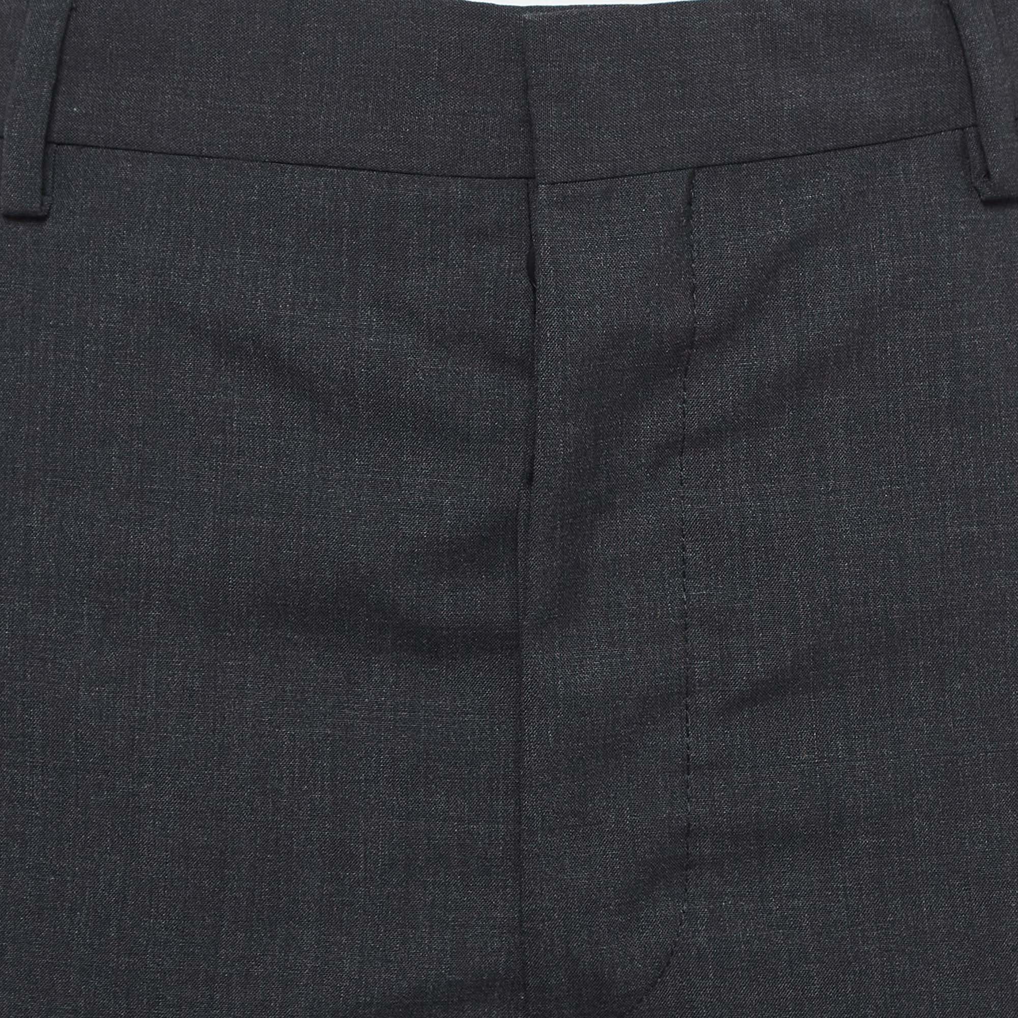 Prada Black Virgin Wool Trousers S