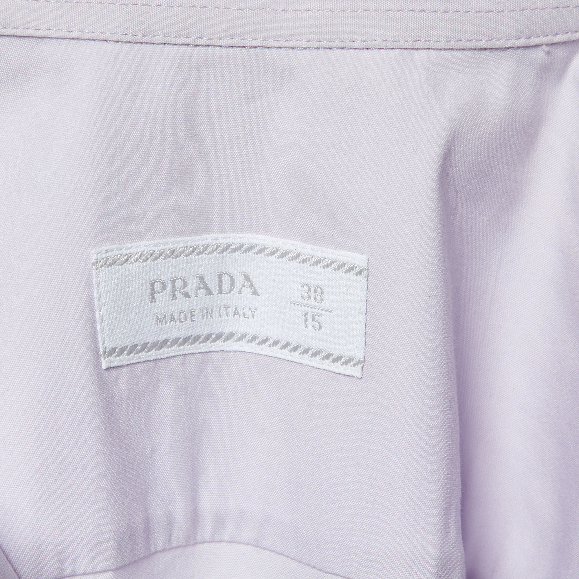 Prada Light Lavender Stretch Cotton Long Sleeve Shirt S