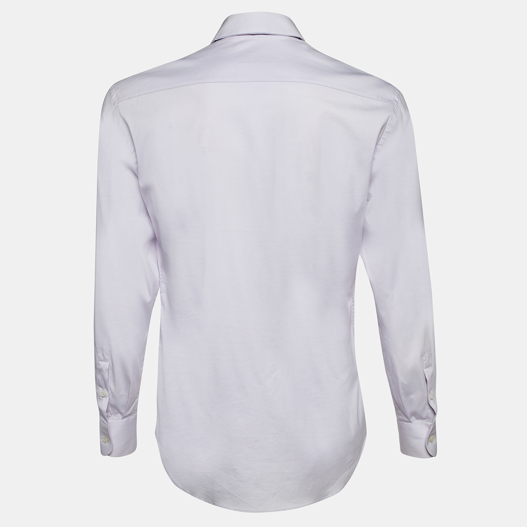 Prada Light Lavender Stretch Cotton Long Sleeve Shirt S