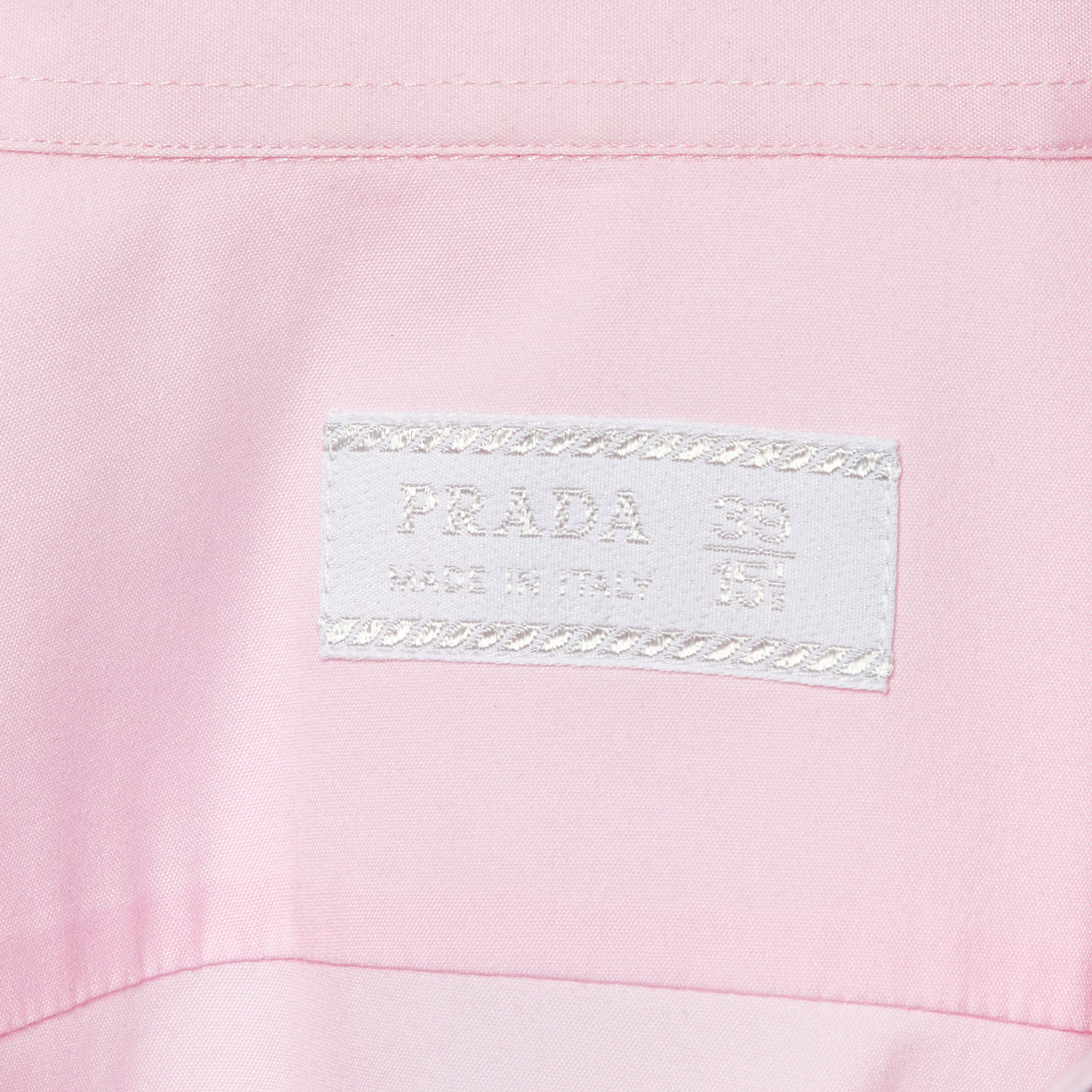 Prada Pink Stretch Cotton Button Down Shirt M