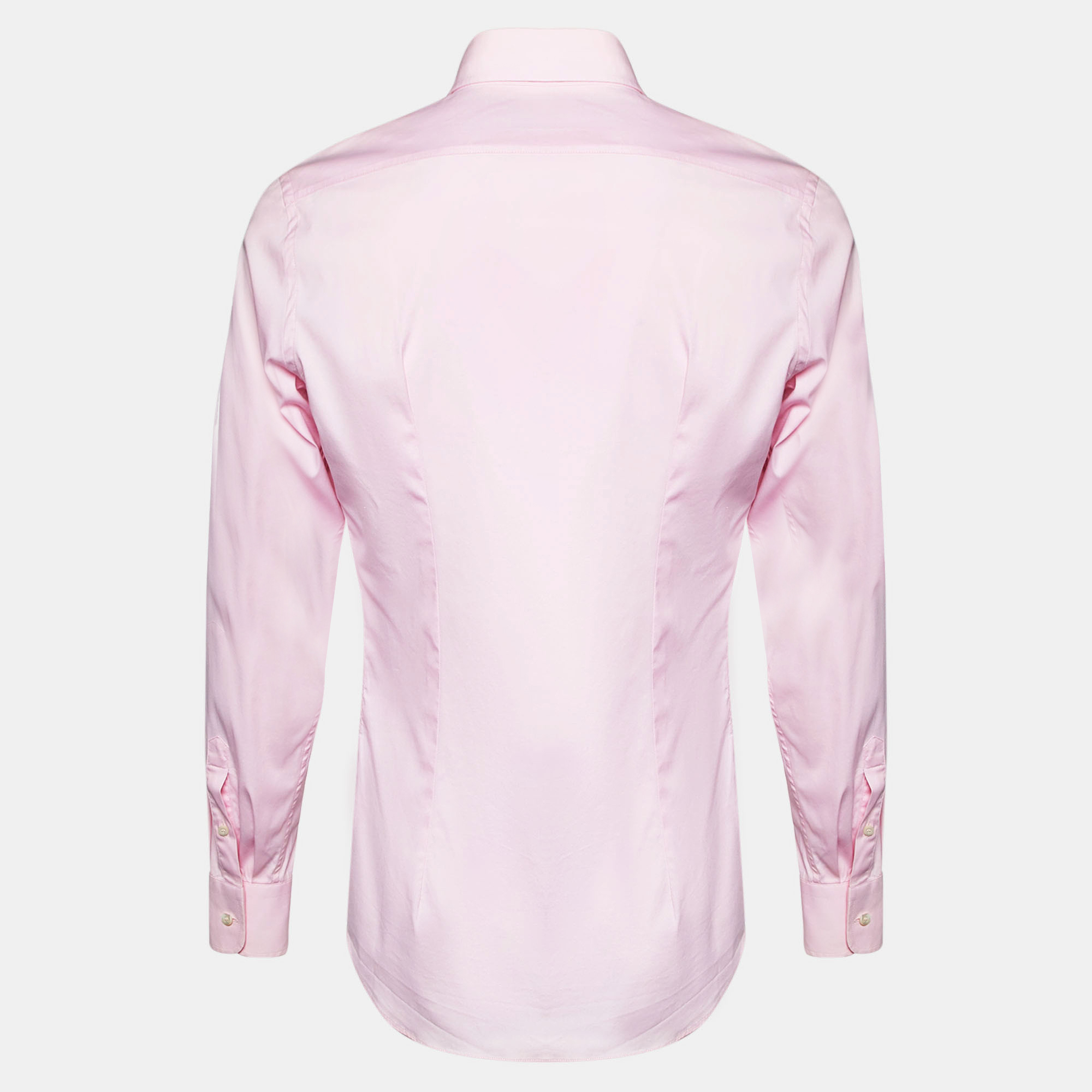 Prada Pink Stretch Cotton Button Down Shirt M