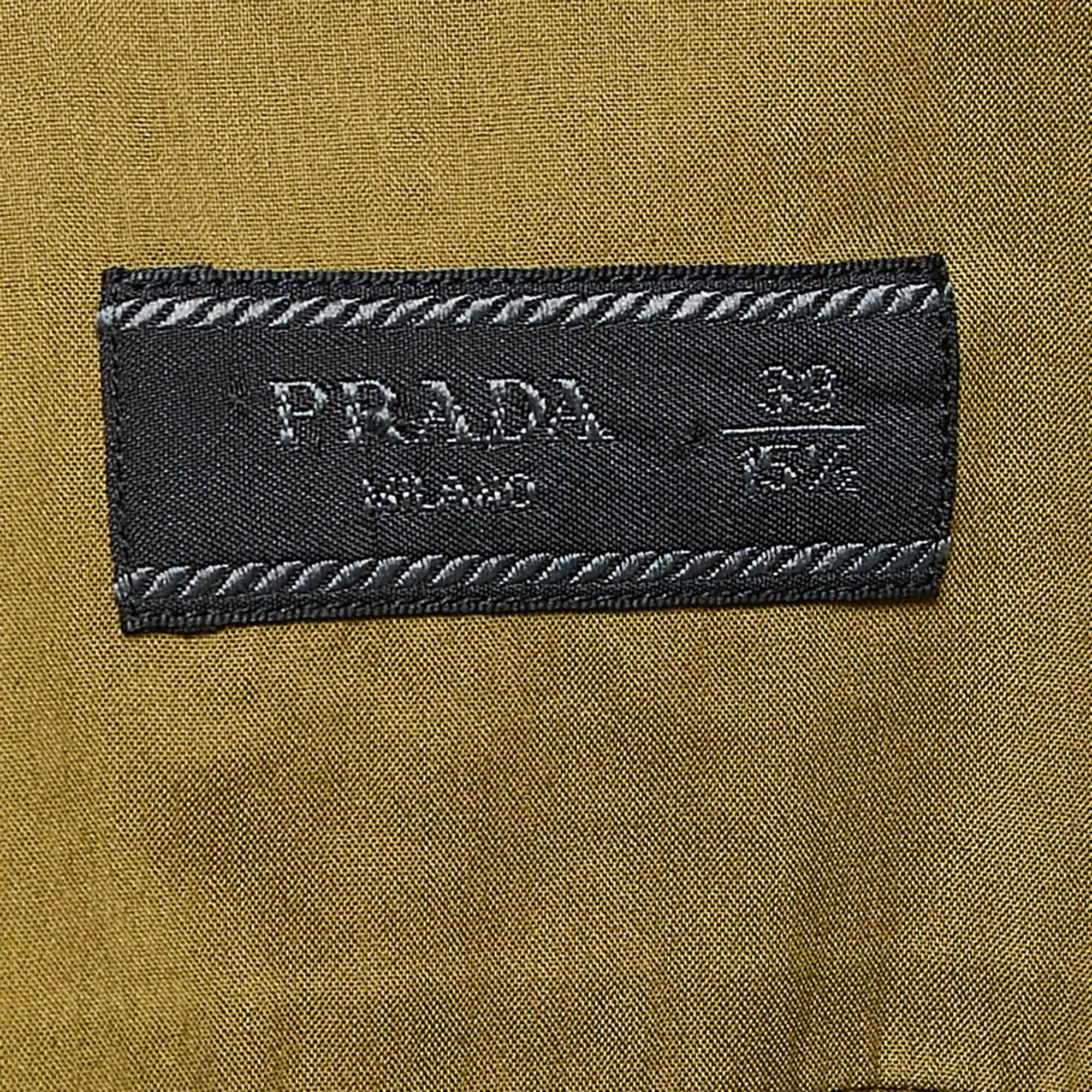 Prada Green Stretch Cotton Button Front Shirt M