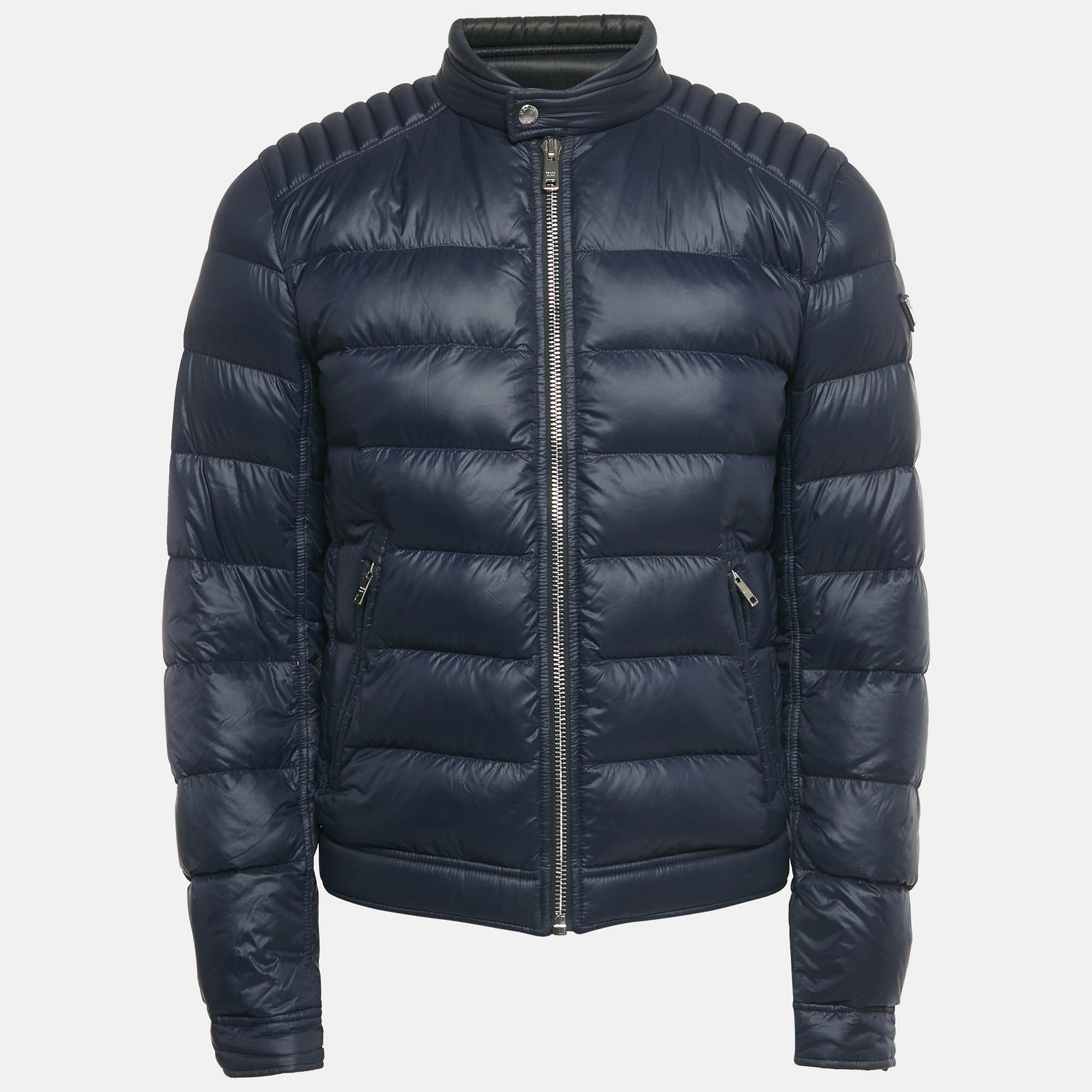 Prada Midnight Blue Nylon Zip-Up Quilted Down Jacket S
Prada Midnight Blue Nylon Zip-Up Quilted Down Jacket S