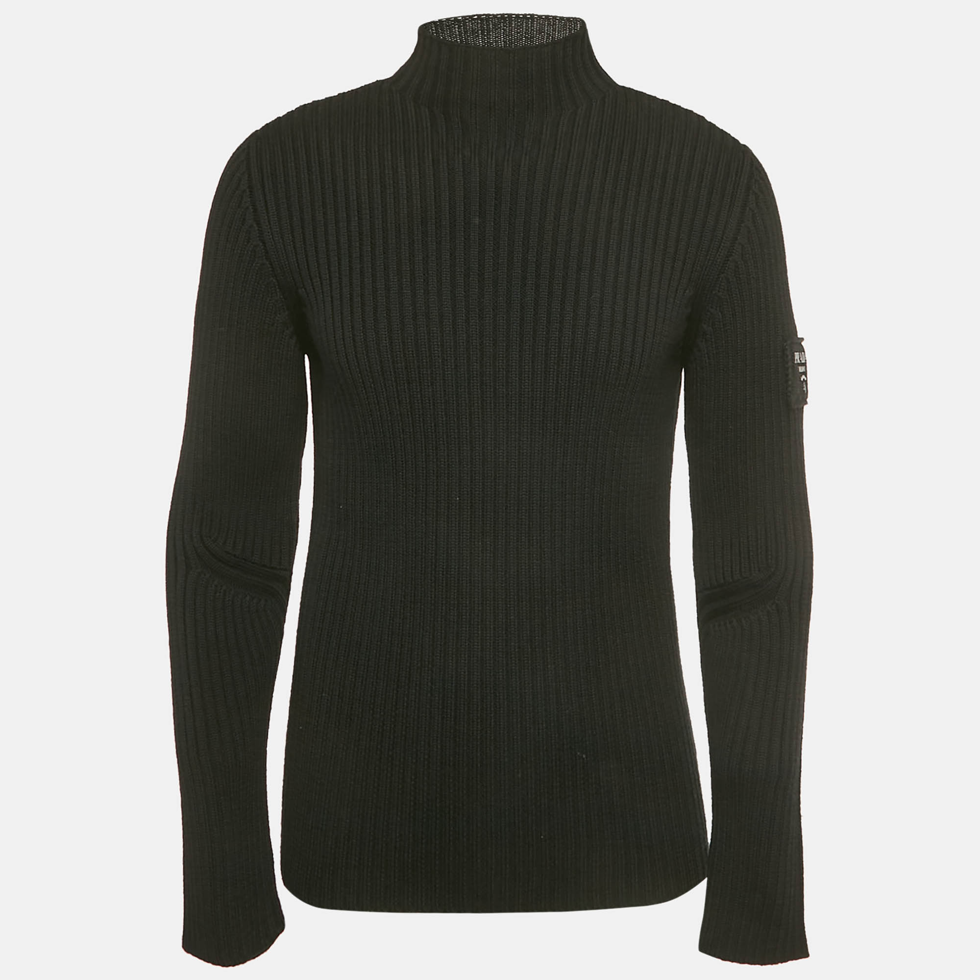 Prada Black Logo Patch Rib Knit Turtle Neck Sweater L
Prada Black Logo Patch Rib Knit Turtle Neck Sweater L