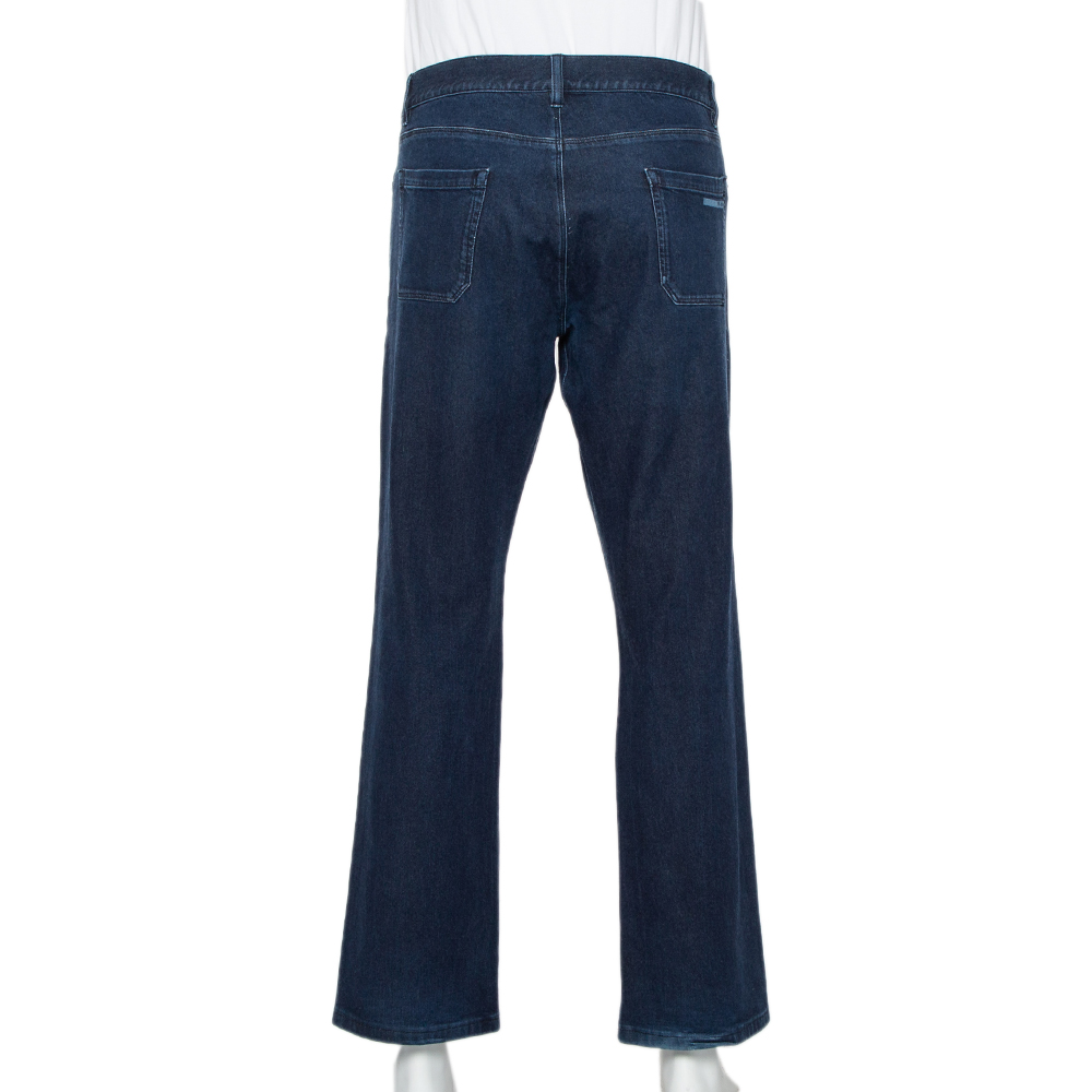 Prada Navy Blue Denim Straight Leg Jeans 3XL